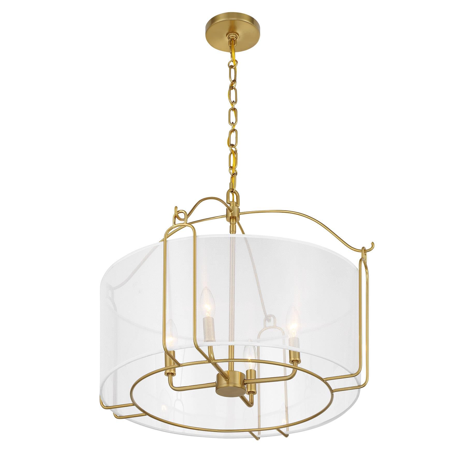 Shown in Warm Brass finish and Organza shade