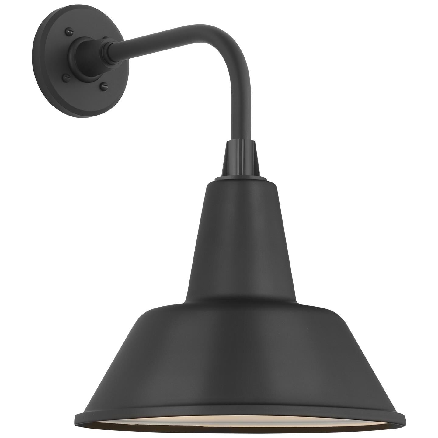 Shown in Matte Black finish and Matte Black Bowers shade