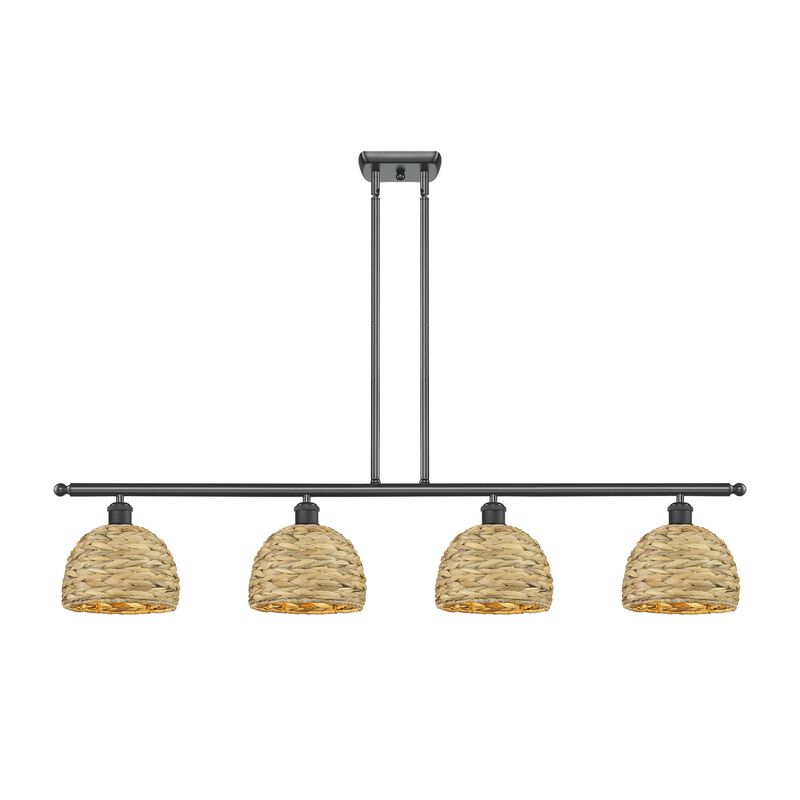 Bruno Marashlian Woven Rattan 48 Inch Linear Suspension Light by Innovations Lighting
