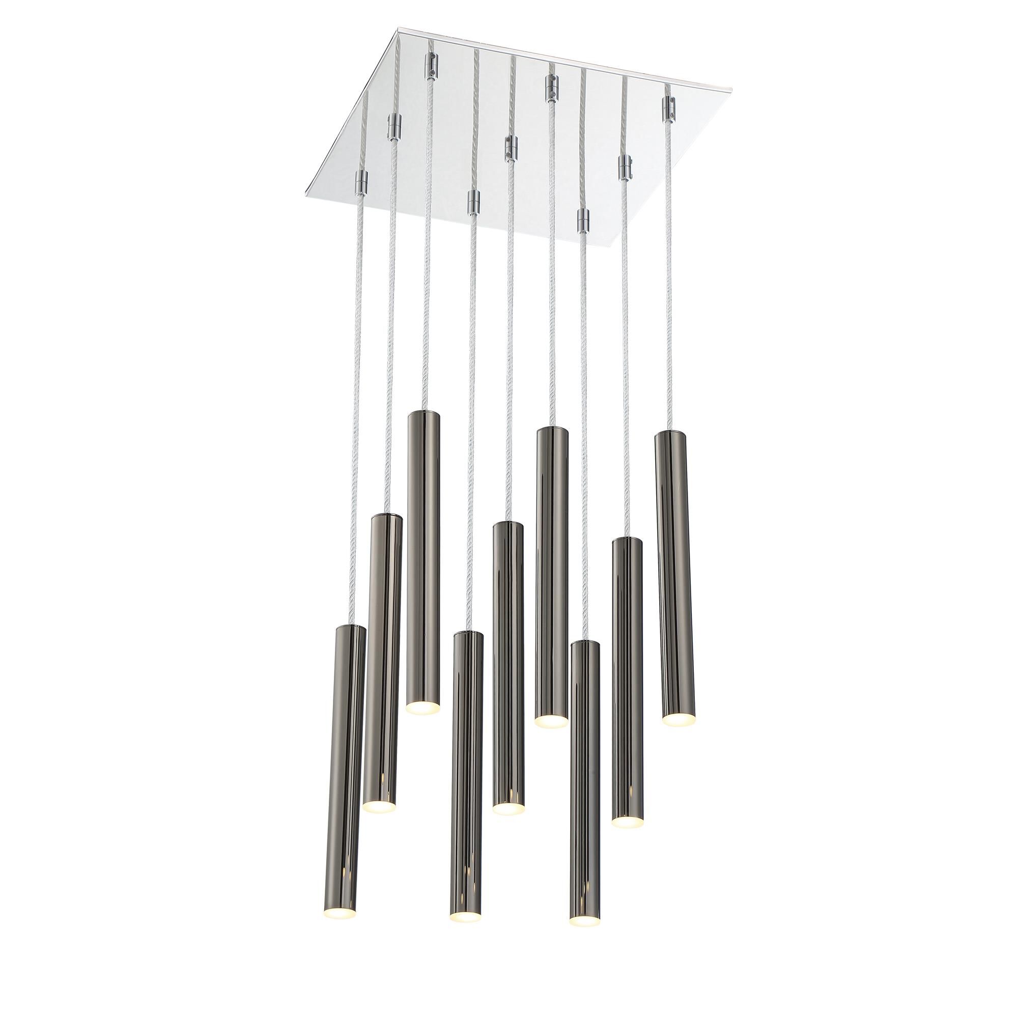 Shown in Chrome finish and Steel glass and Steel shade