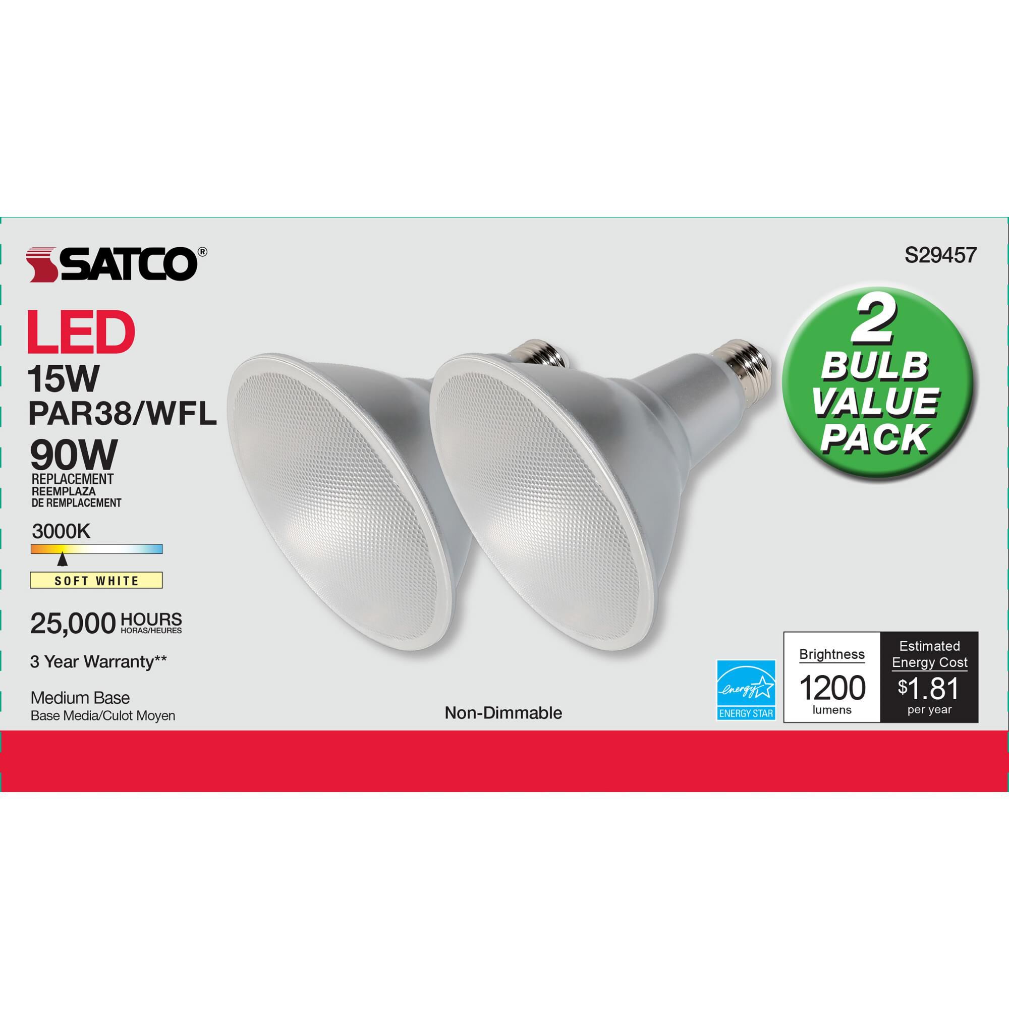 15.00 Watt 3000K PAR38 LED Light Bulb by Satco