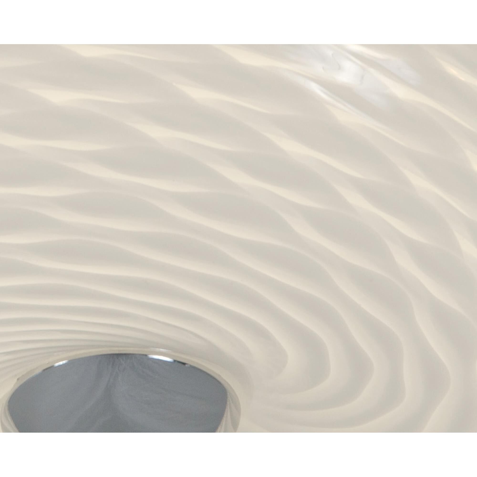 Shown in Chrome finish and Hand-Blown French Feather glass