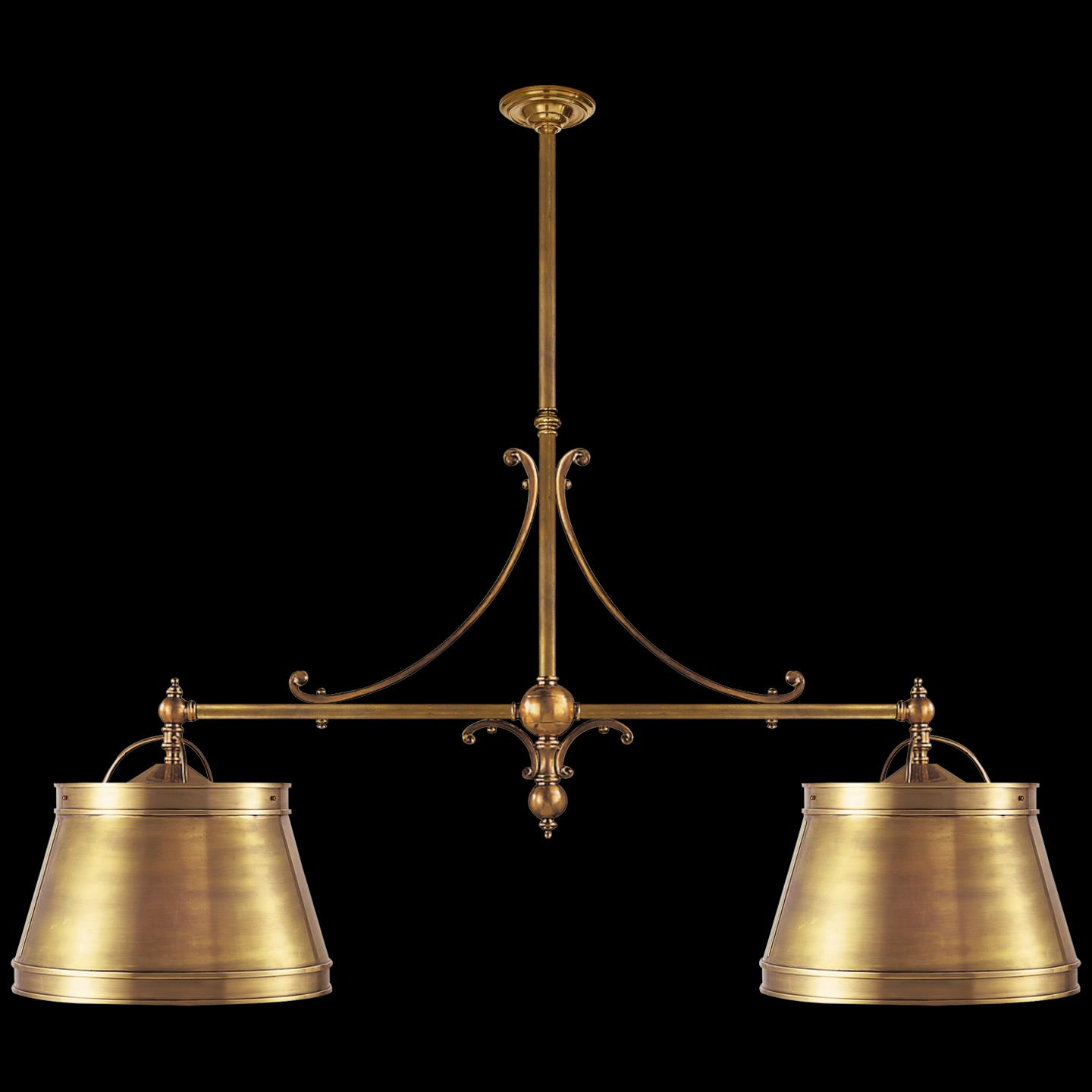 Shown in Antique-Burnished Brass finish and Antique Brass shade