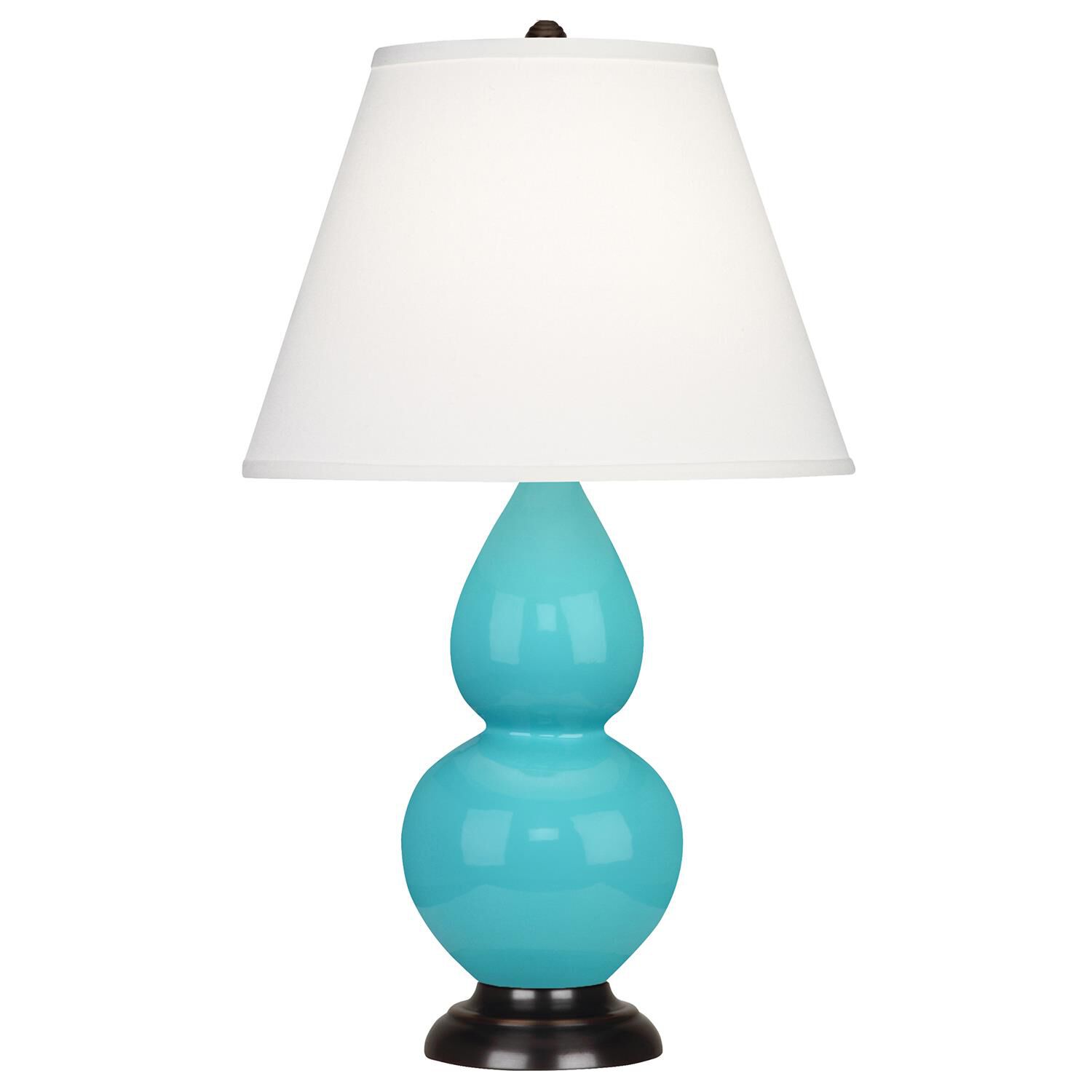 Shown in Egg Blue finish and Pearl shade and Deep Patina Bronze accent