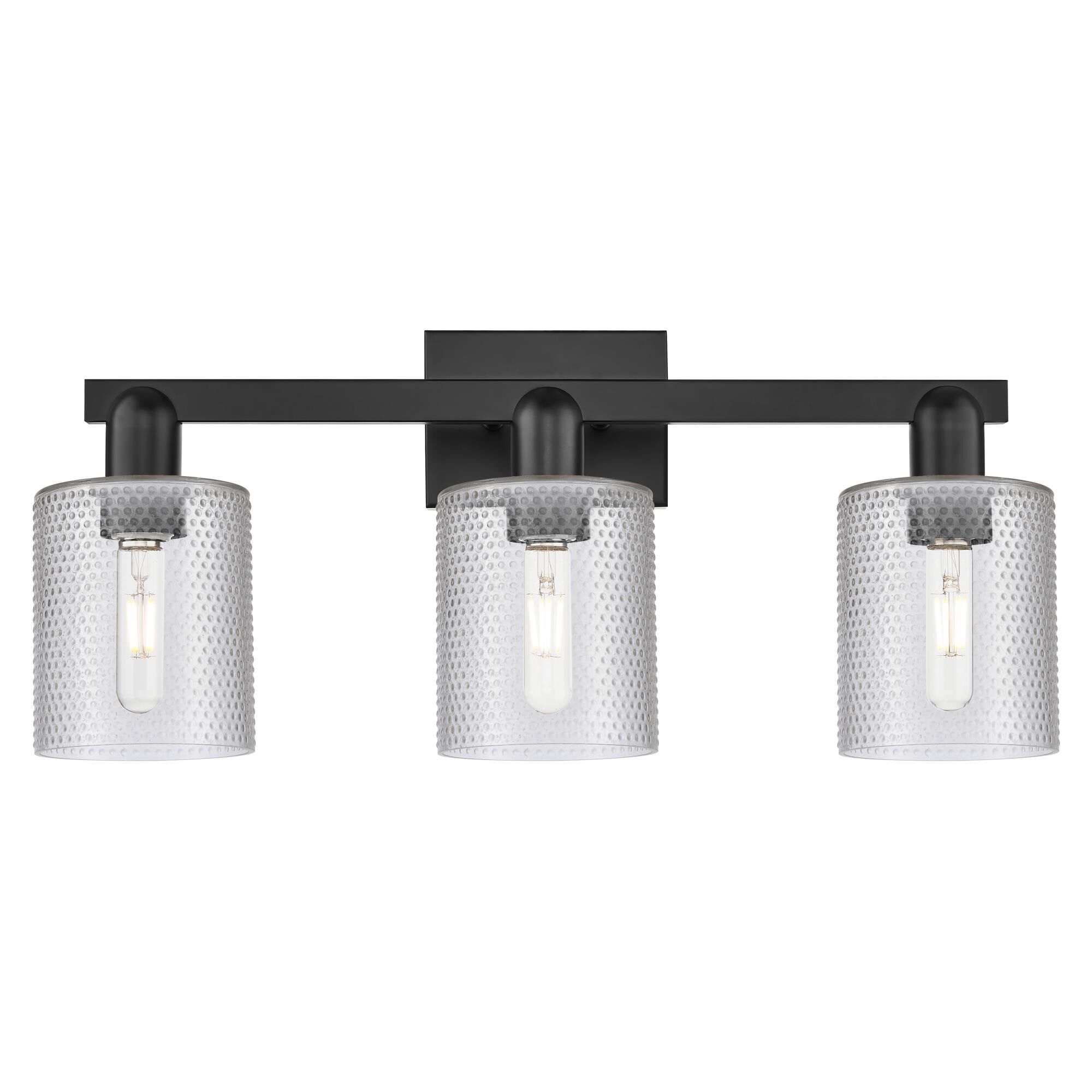 Shown in Matte Black finish and Clear glass