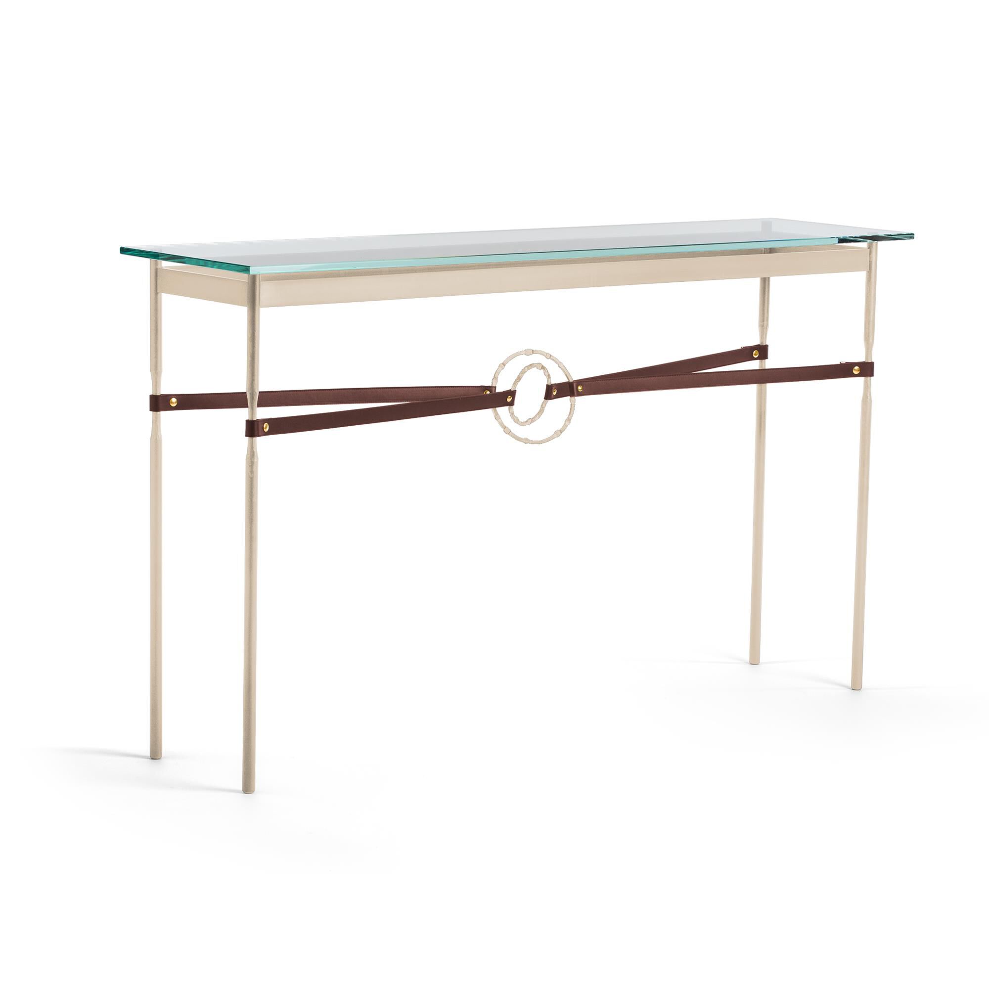 Shown in Soft Gold finish and Soft Gold with Leather British Brown  accent