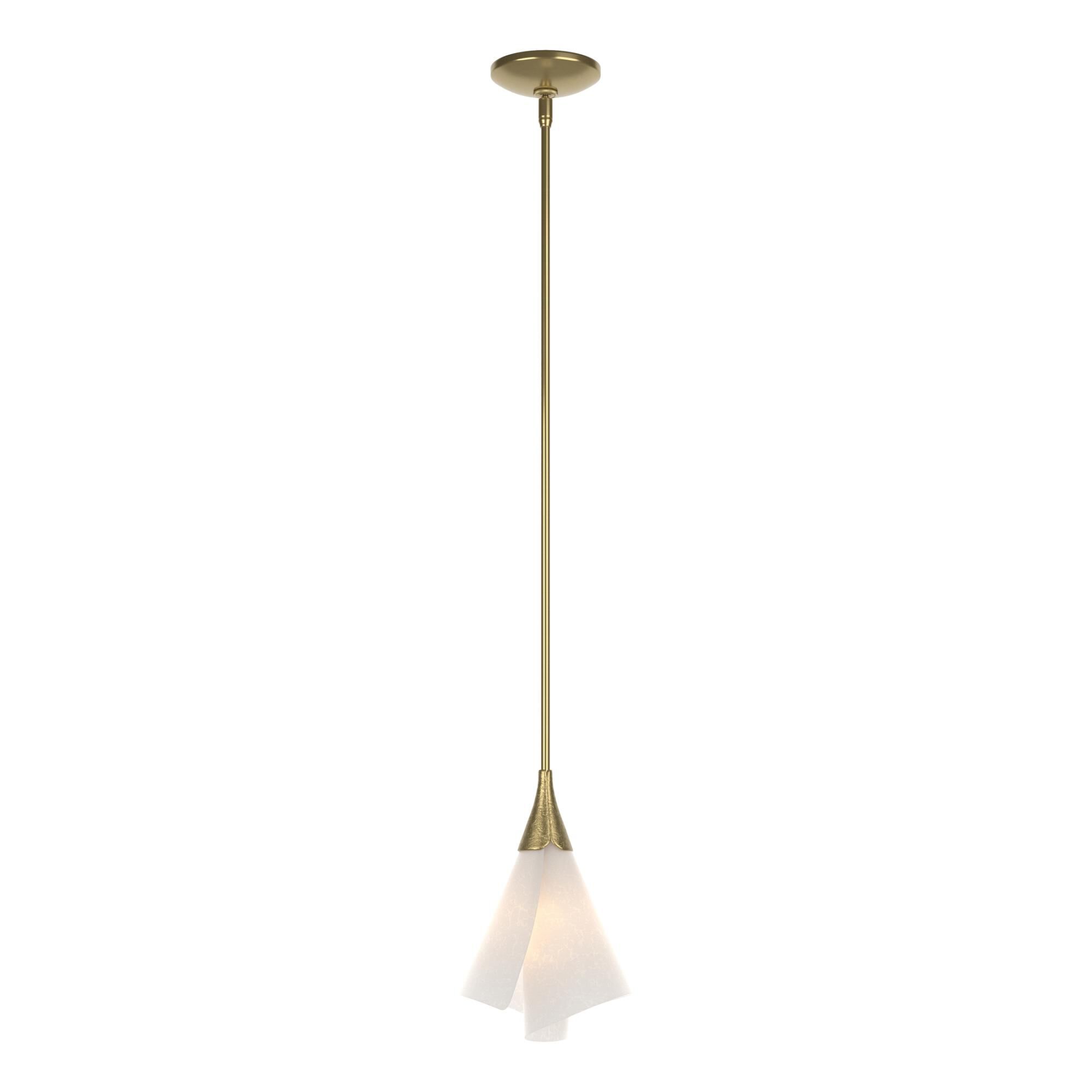 Shown in Modern Brass finish and Spun Frost shade