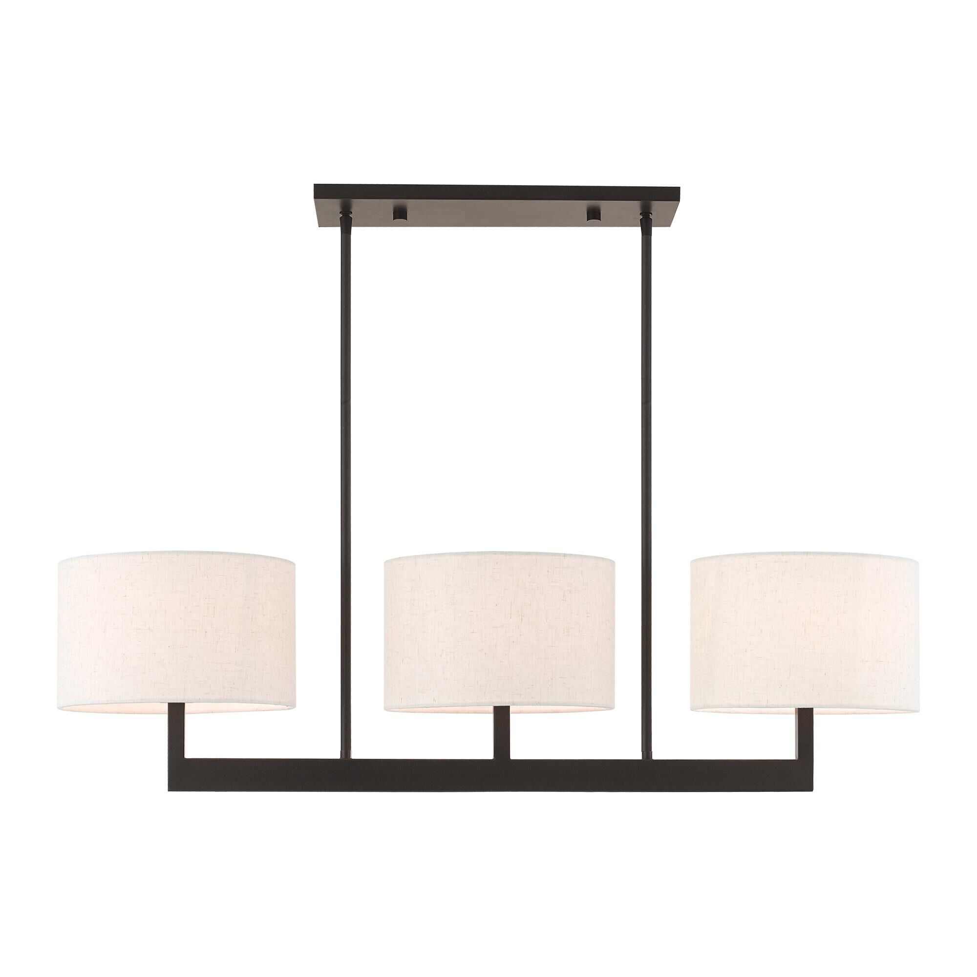 Shown in Bronze finish and Hand Crafted Oatmeal Color Fabric Outside & White Fabric Inside Hardback shade