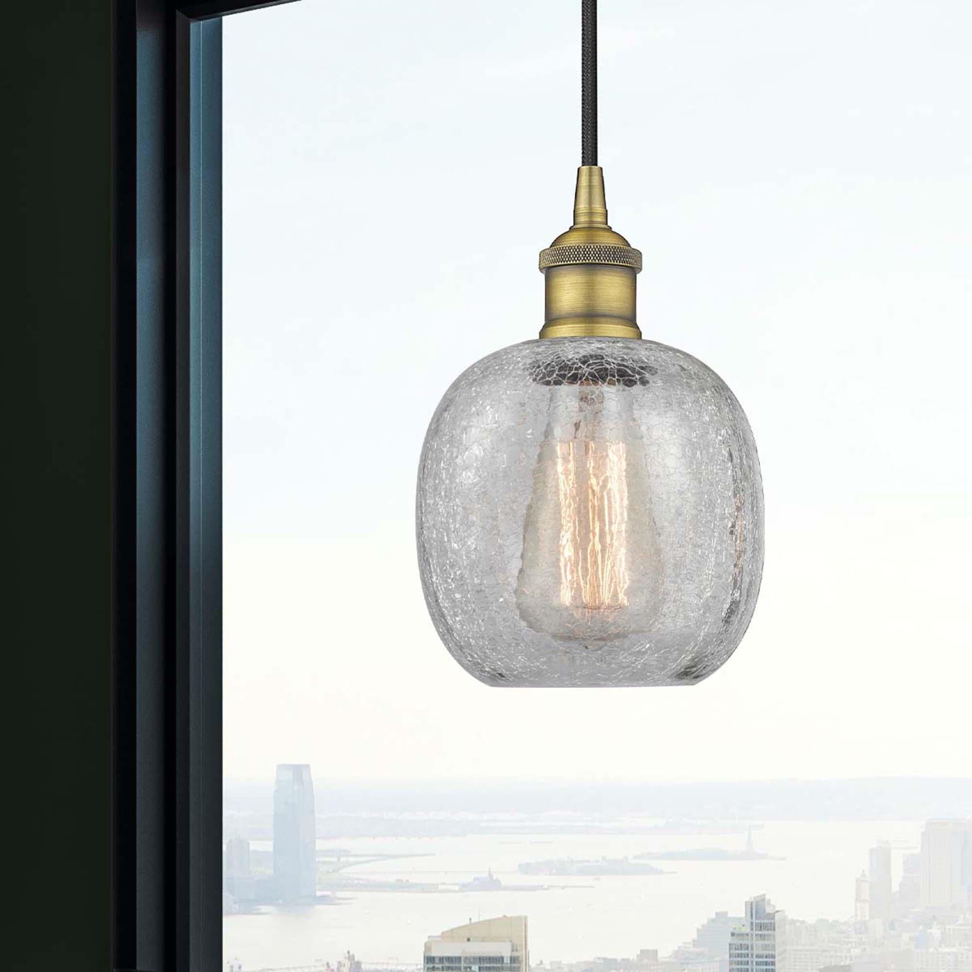 Shown in Brushed Brass finish and Clear glass