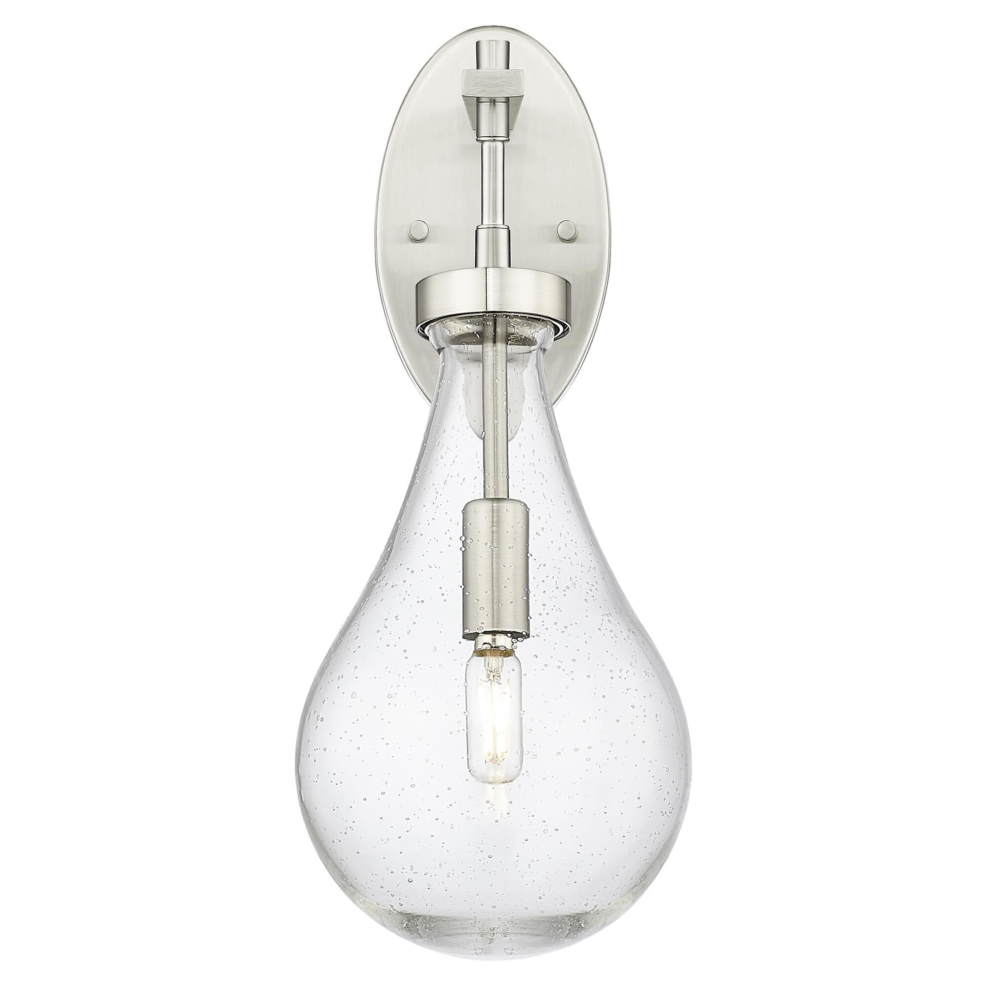 Shown in Satin Nickel finish and Seedy glass