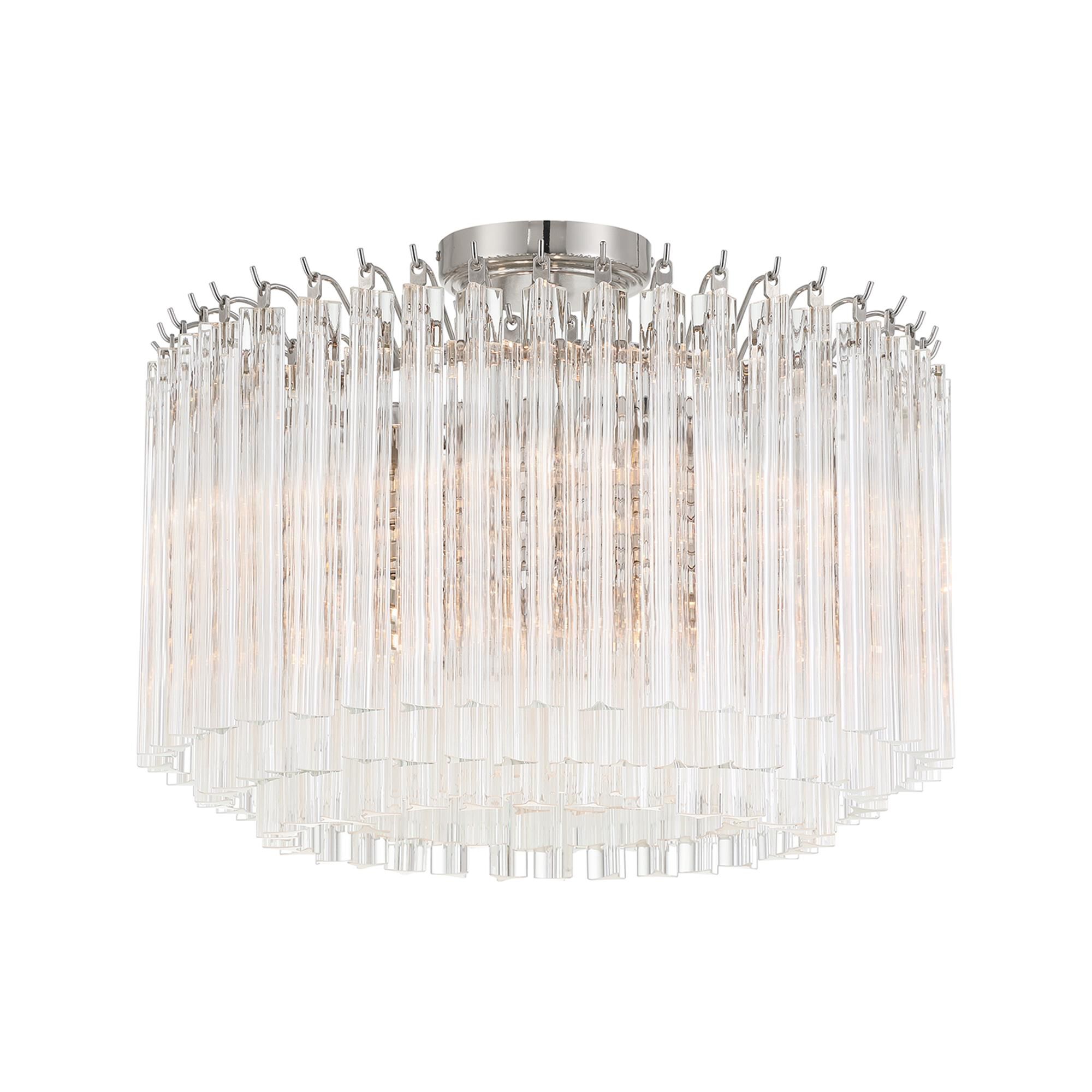 Shown in Polished Nickel finish and Triedri Clear crystal