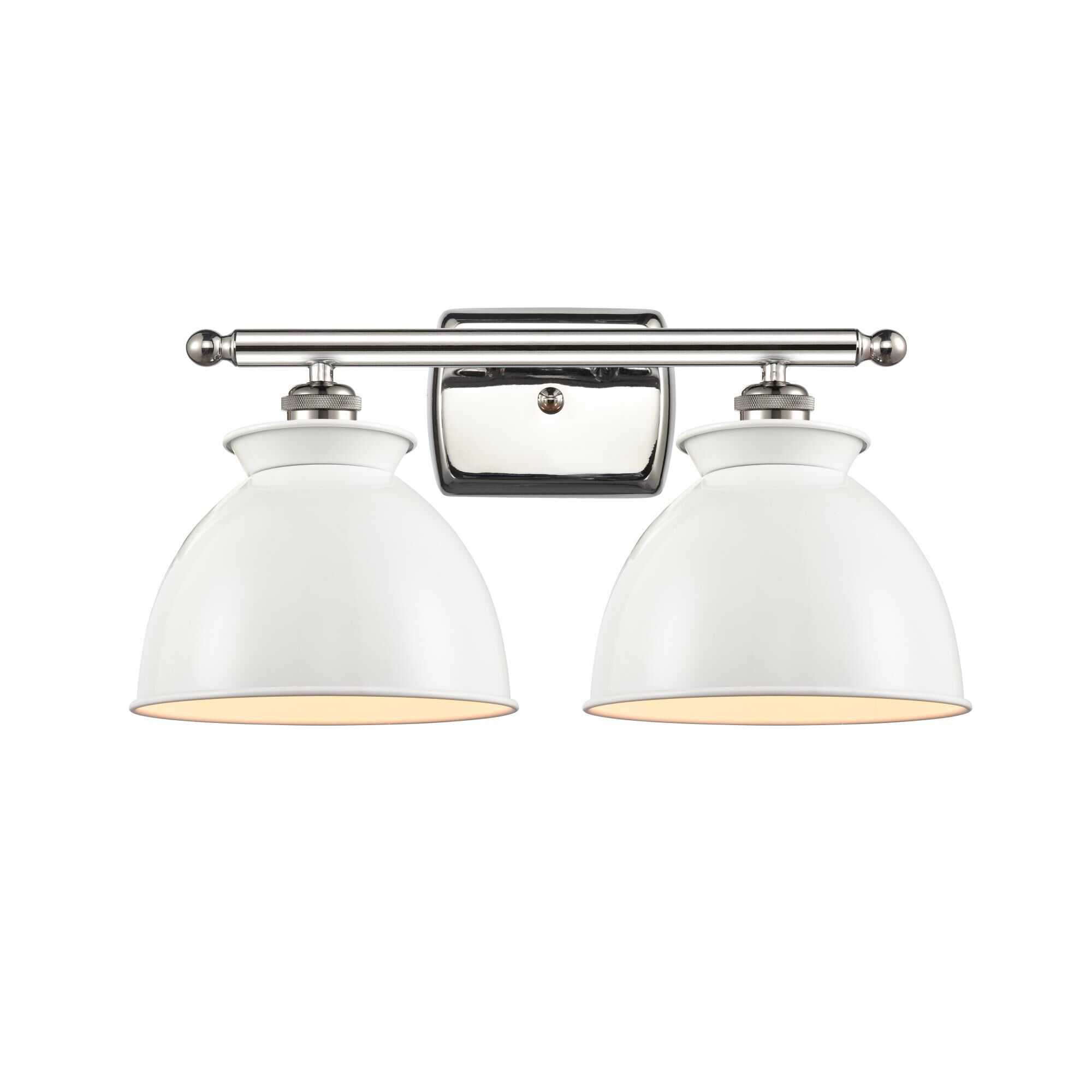 Shown in Polished Nickel finish and Dome glass and Metal shade