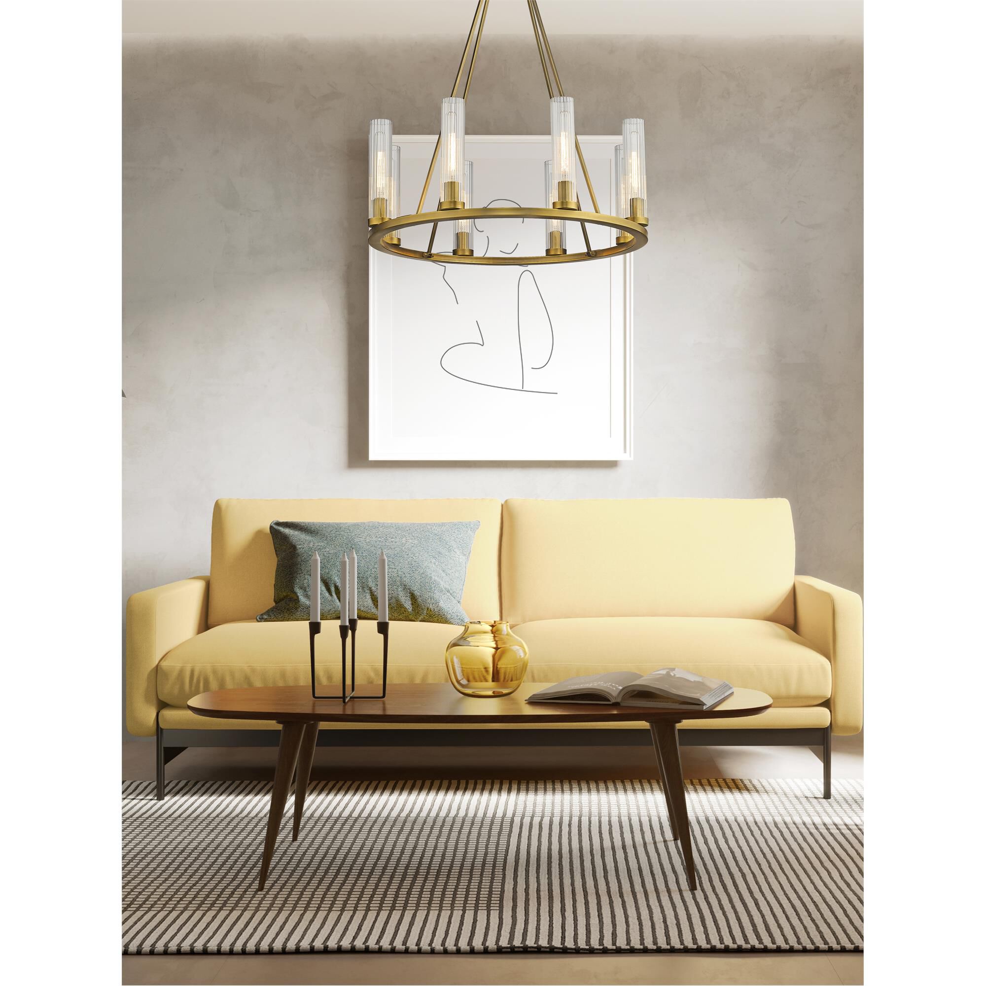 Shown in Rubbed Brass finish and Clear glass and No Shade shade