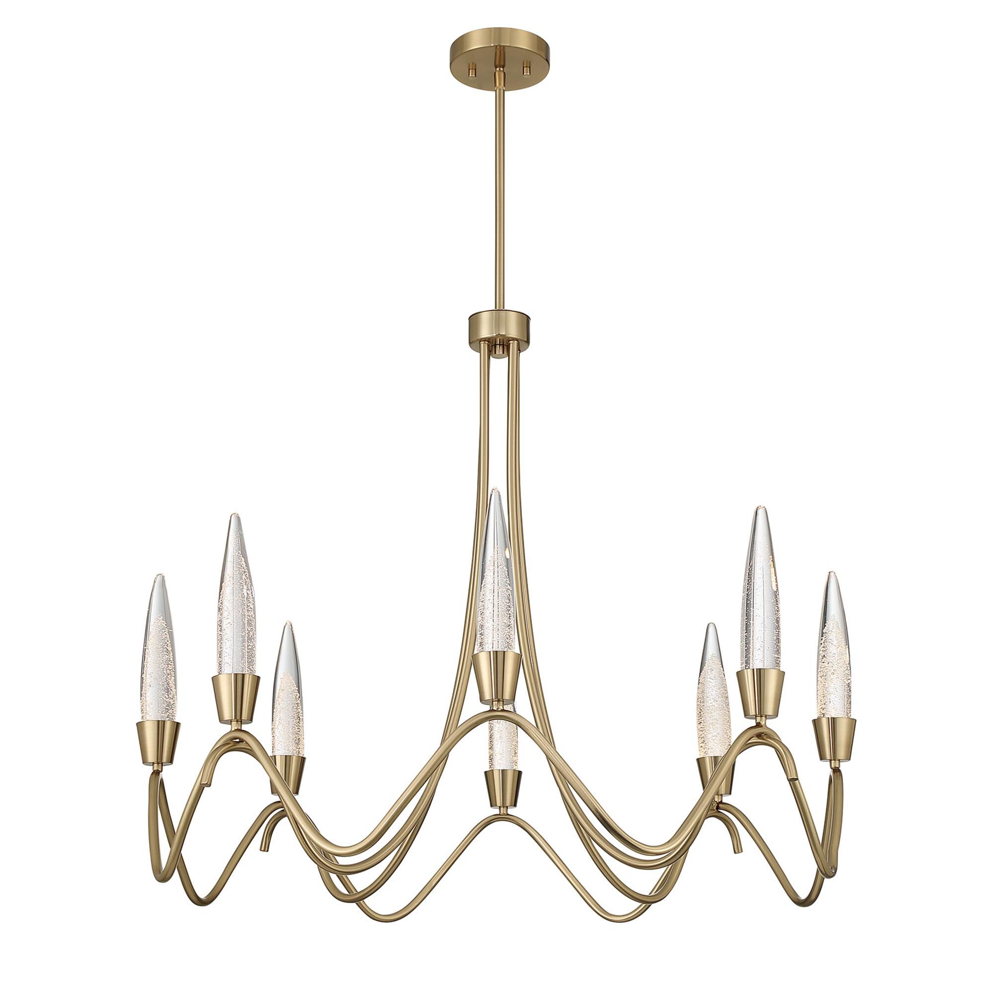 Shown in Noble Brass finish and Clear Bubble glass