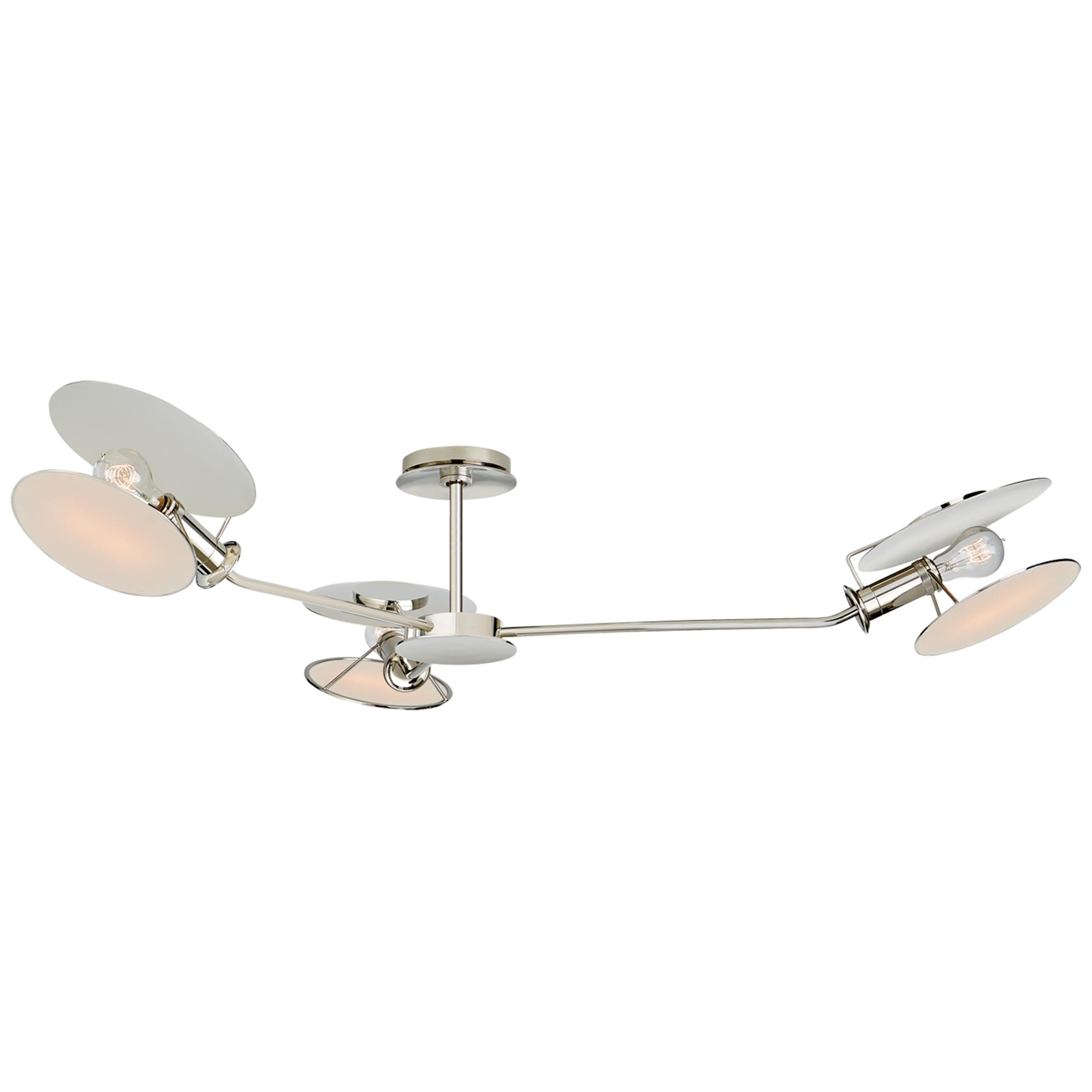 Shown in Polished Nickel finish and Linen shade