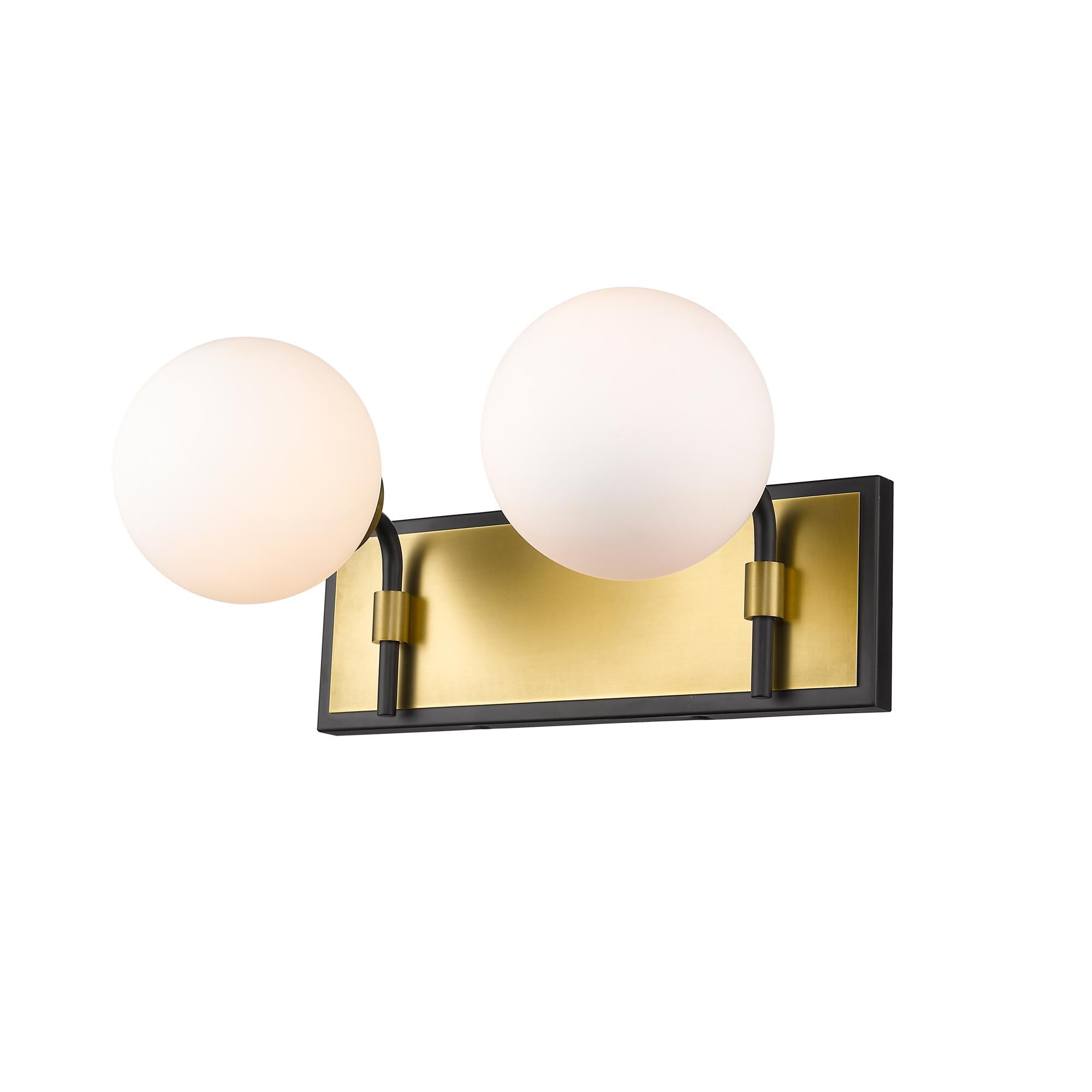 Shown in Matte Black + Olde Brass finish and Glass shade