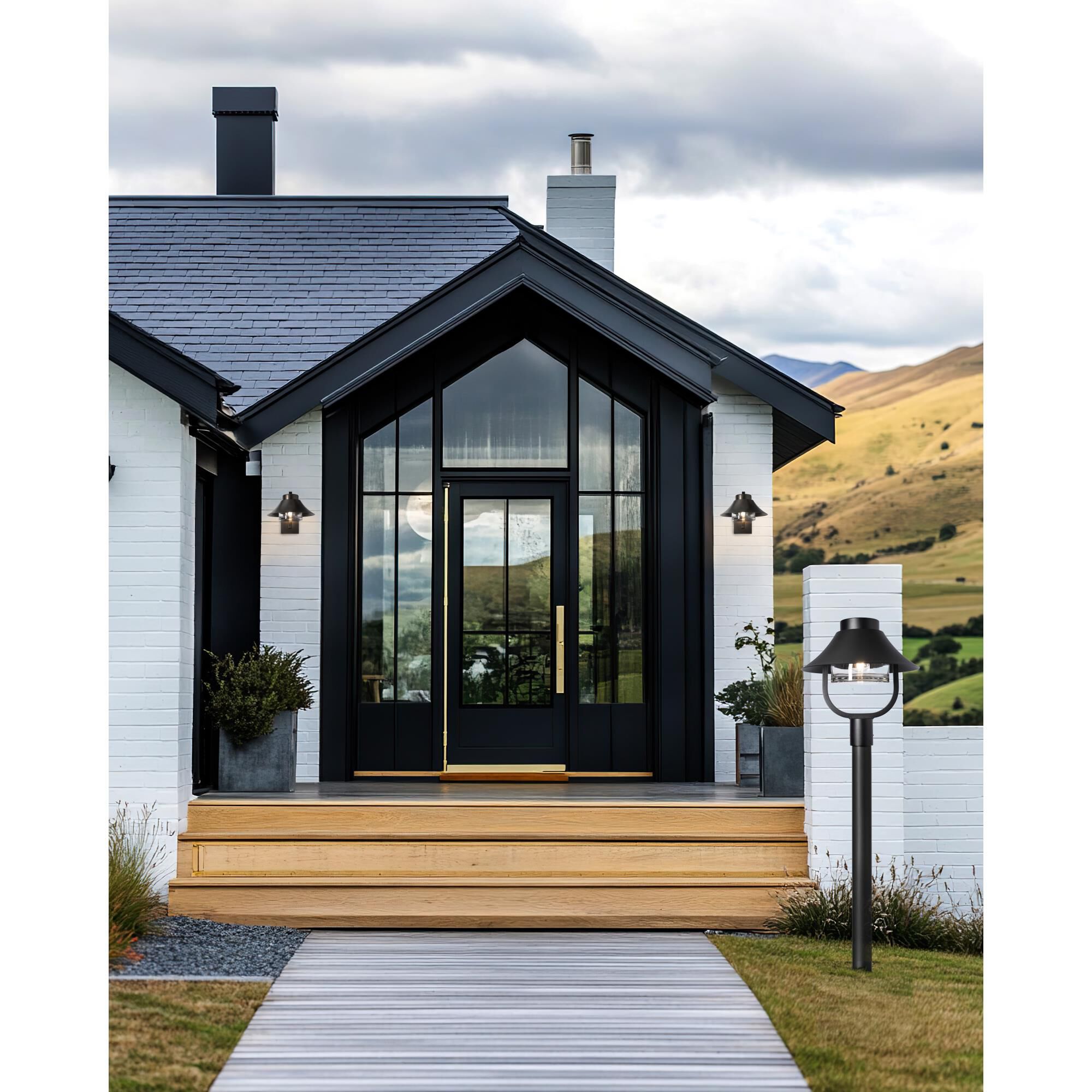 Shown in Coastal Black finish and Clear glass