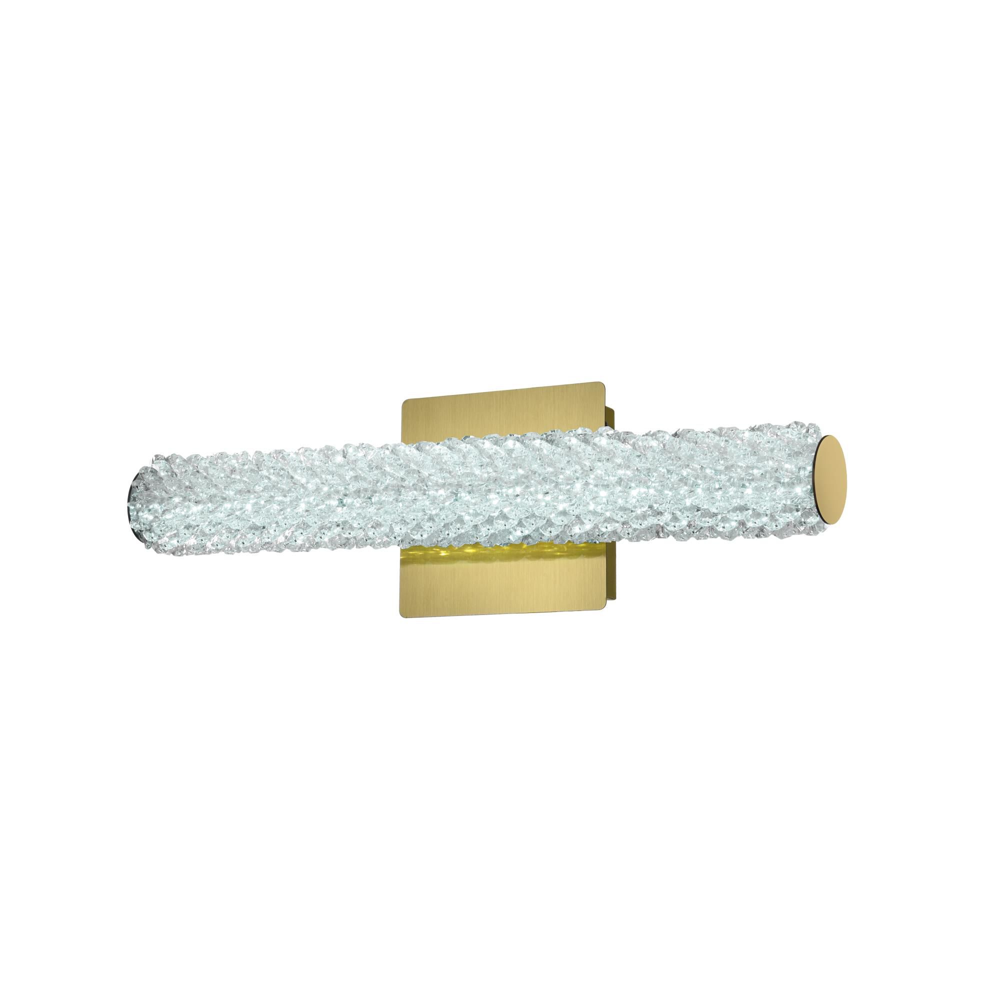 Shown in Satin Gold finish and Clear Royal Cut crystal