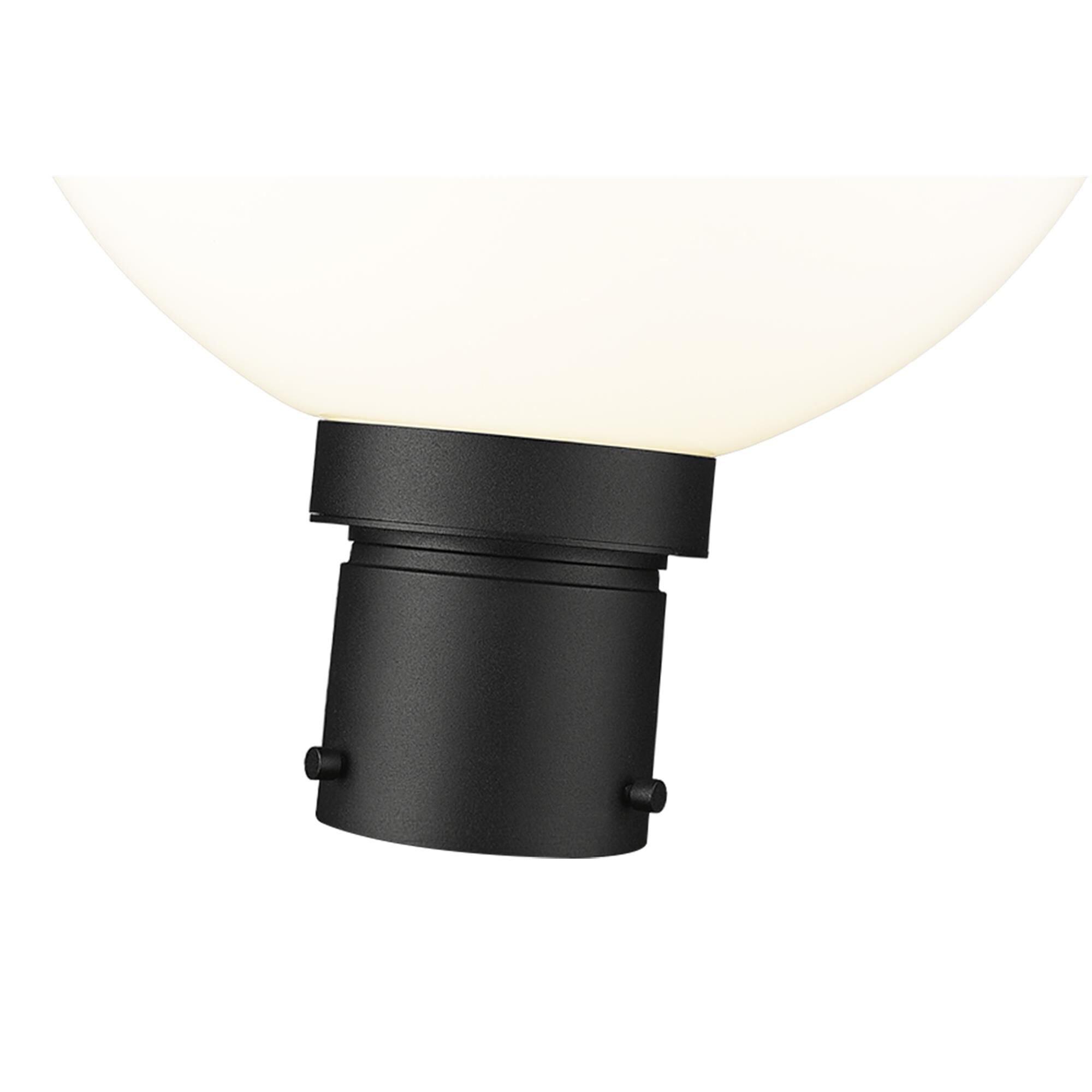 Shown in Black finish and Opal glass