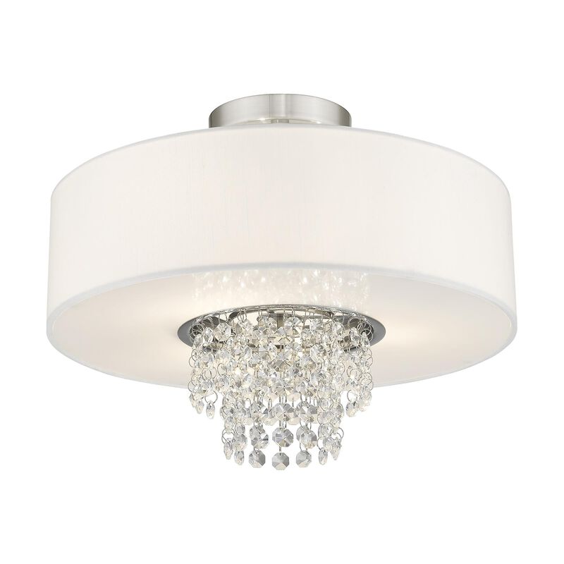 Carlisle 15 Inch 3 Light Semi Flush Mount by Livex Lighting