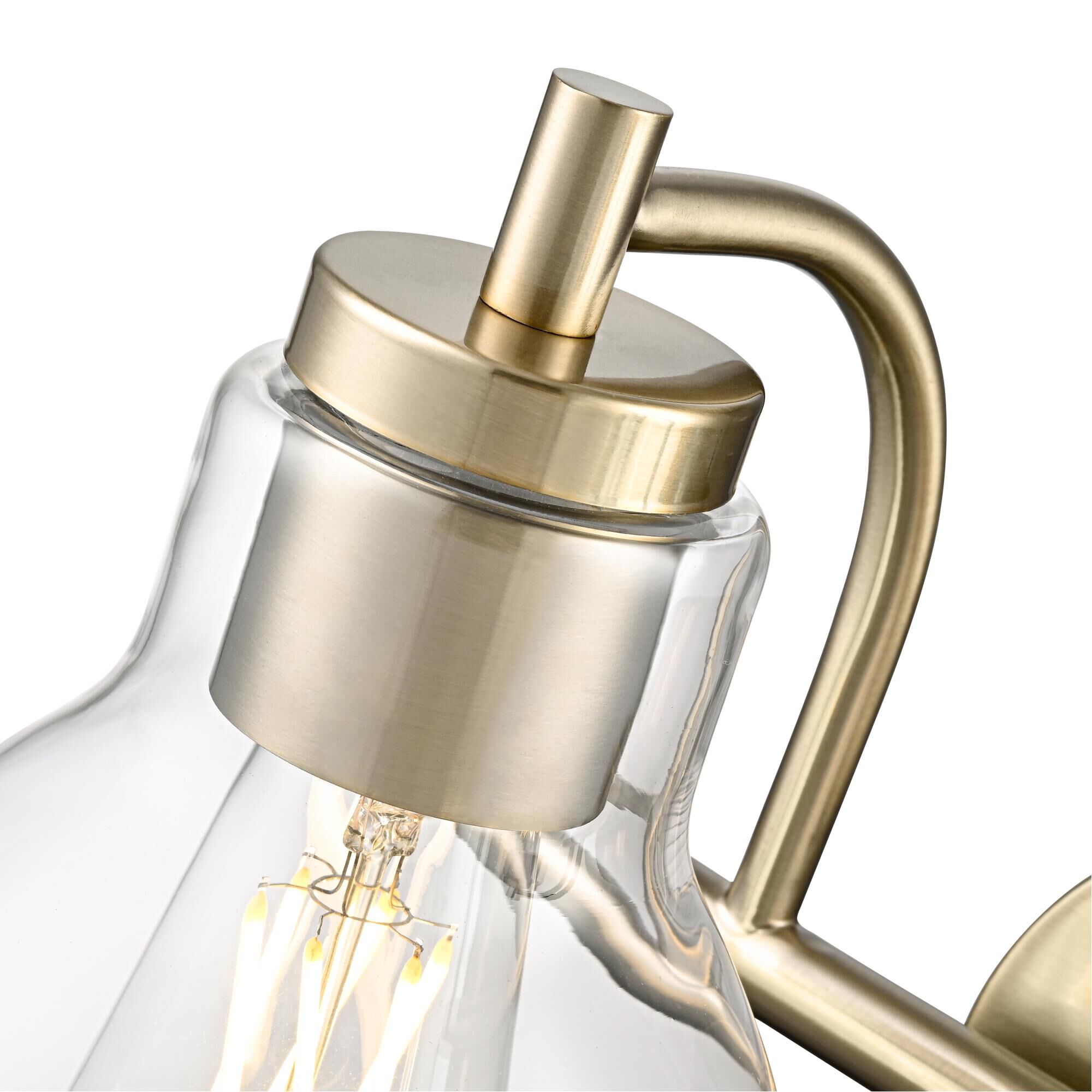 Shown in Modern Gold finish and Clear glass