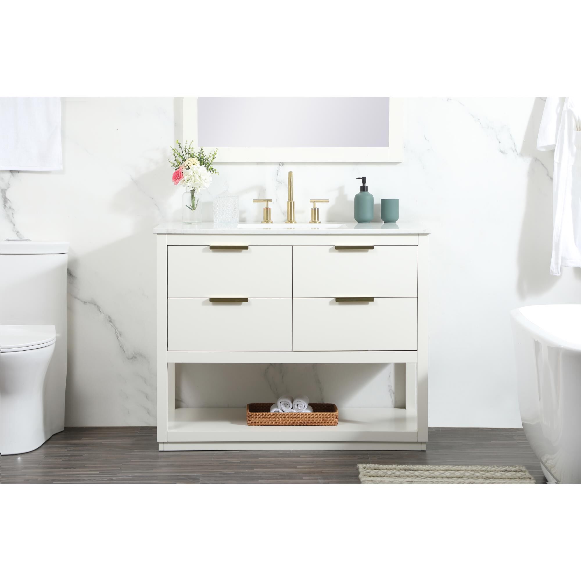 Shown in White finish