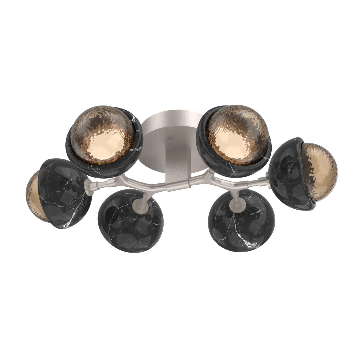 Shown in Beige Silver finish and Bronze glass and Black Marble accent