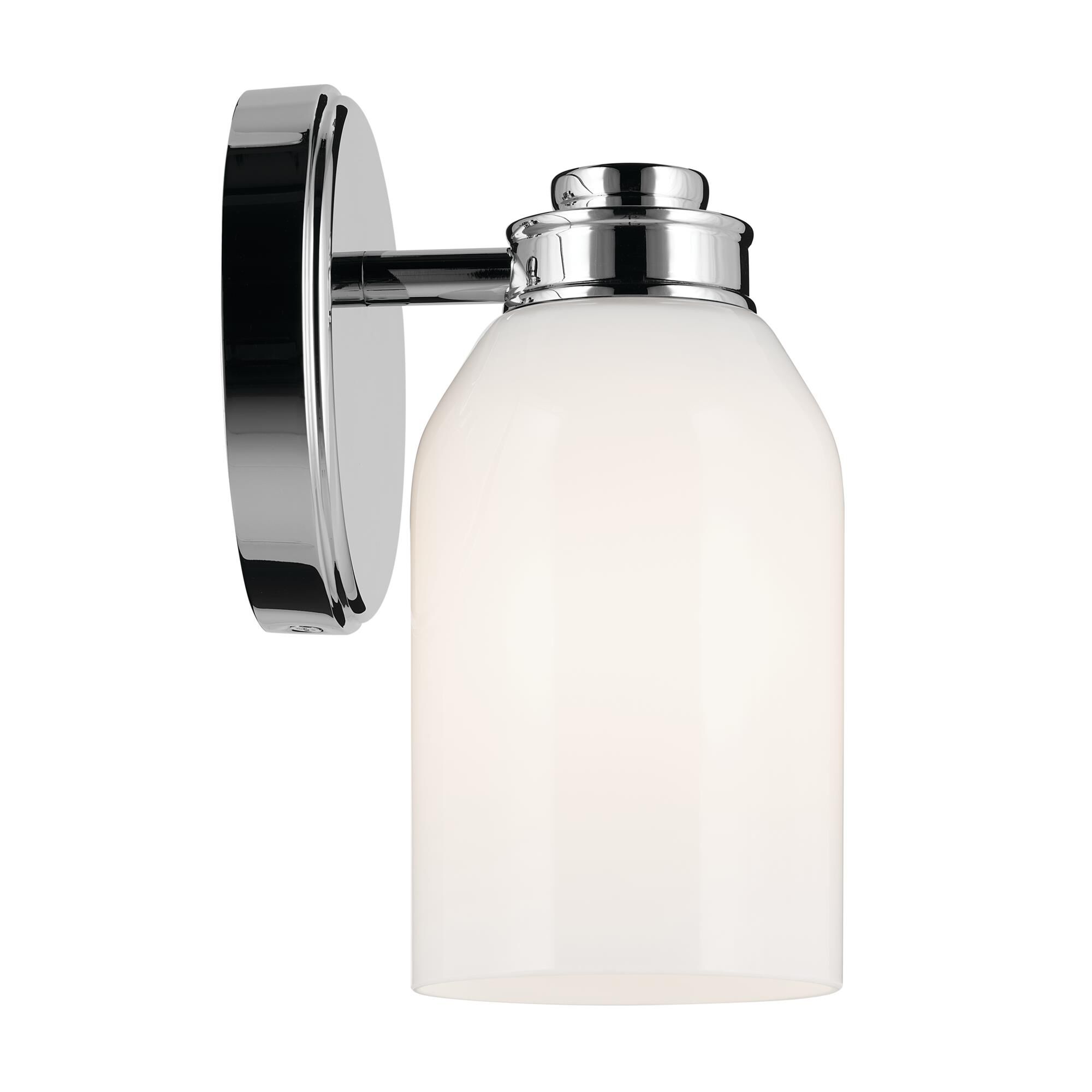 Shown in Chrome finish and Opal glass
