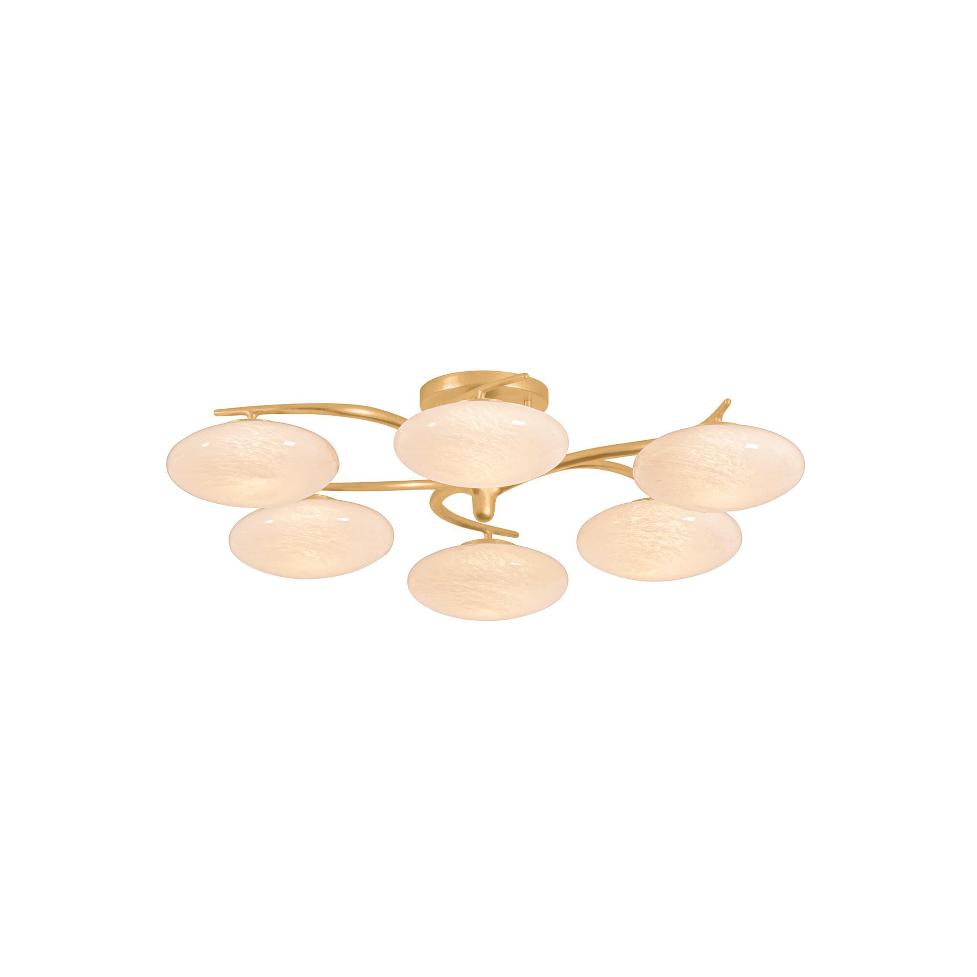 Shown in Vintage Gold Leaf finish and Cloud glass
