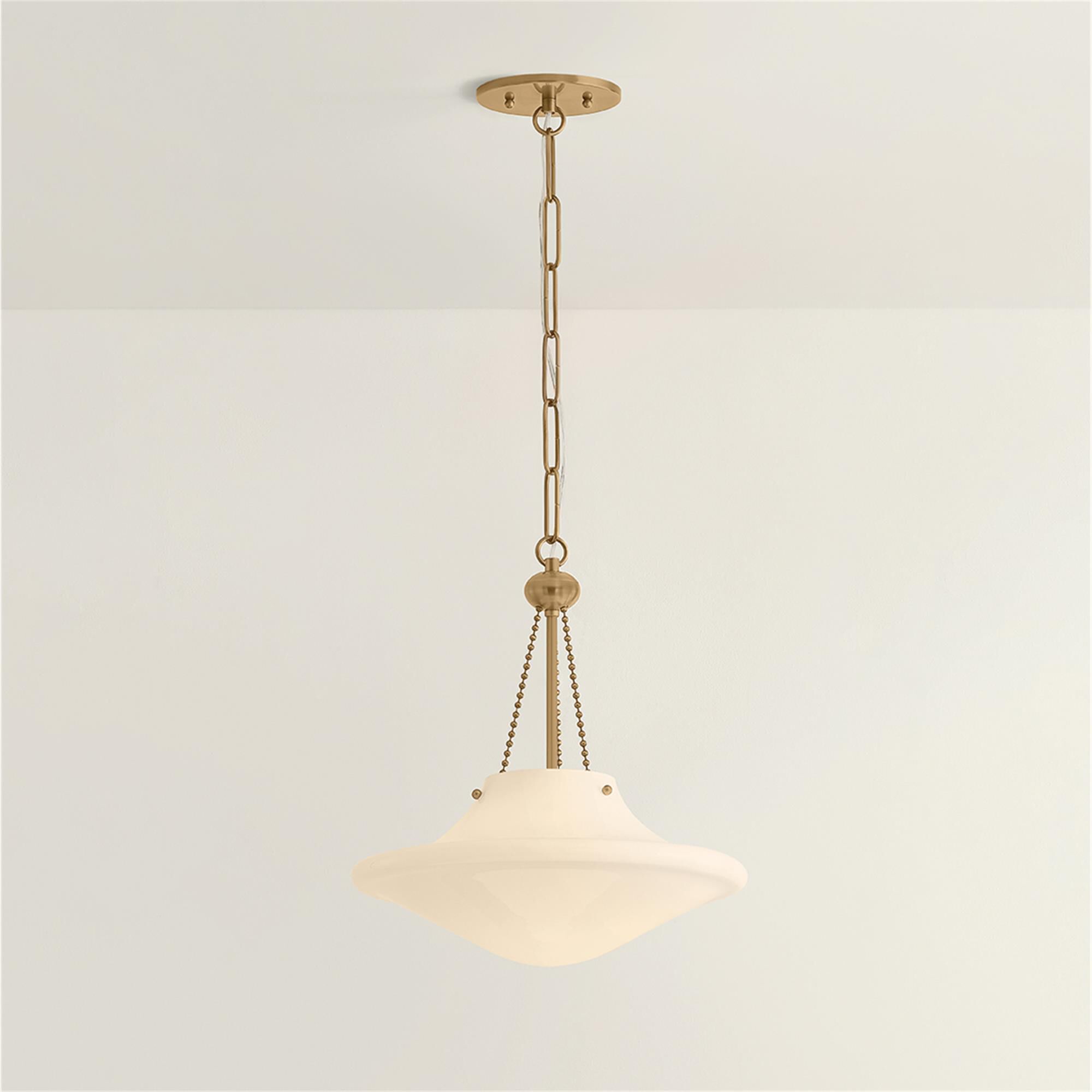 Shown in Patina Brass finish and Opal Glossy glass