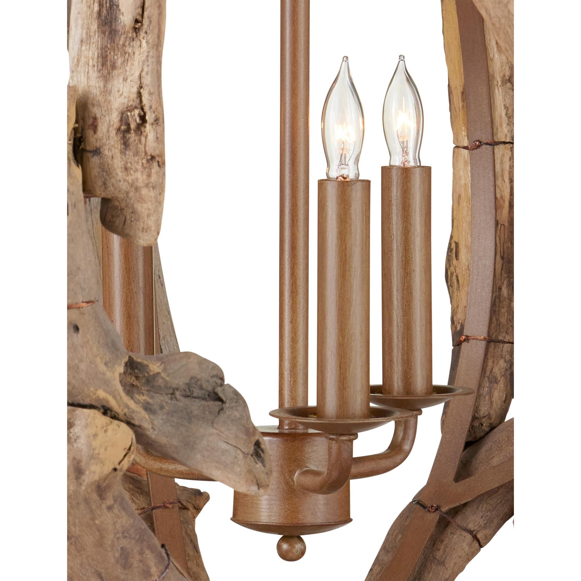 Driftwood 29 Inch 3 Light Chandelier by Currey and Company
