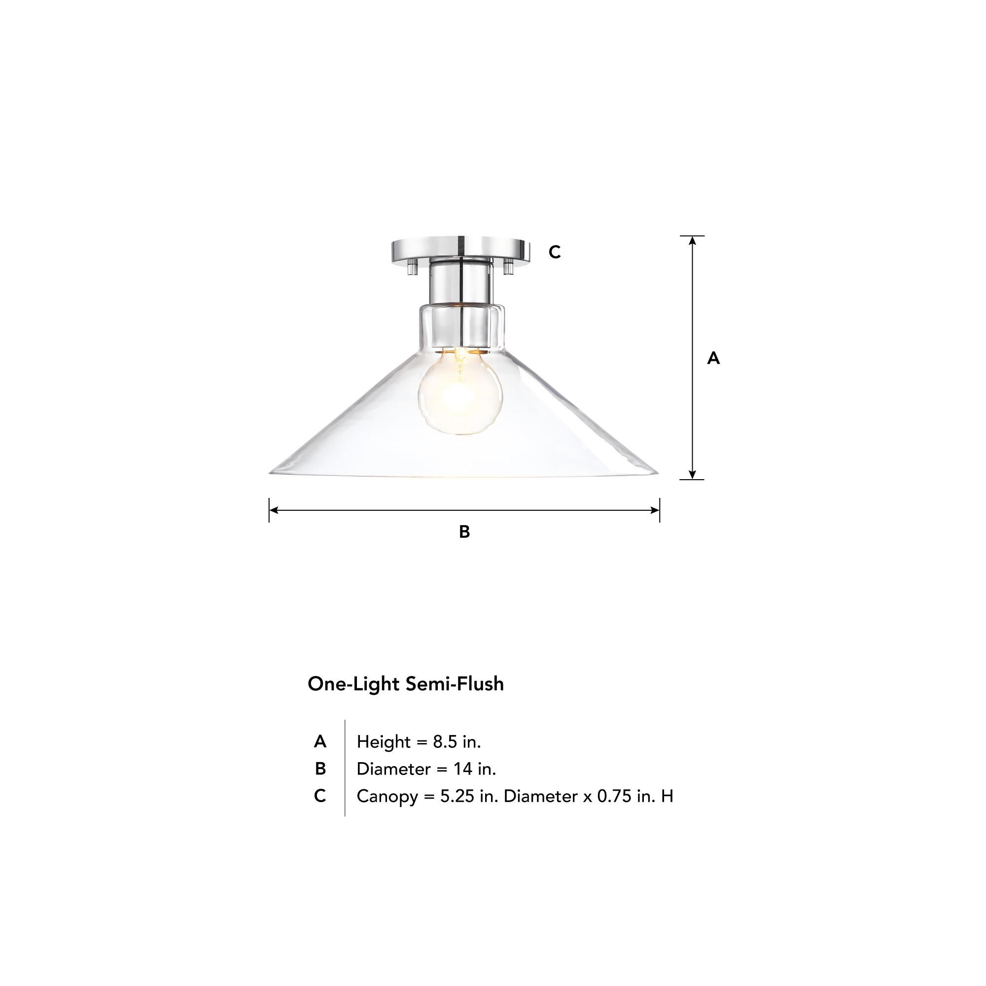 Leena 14 Inch Semi Flush Mount by Designers Fountain