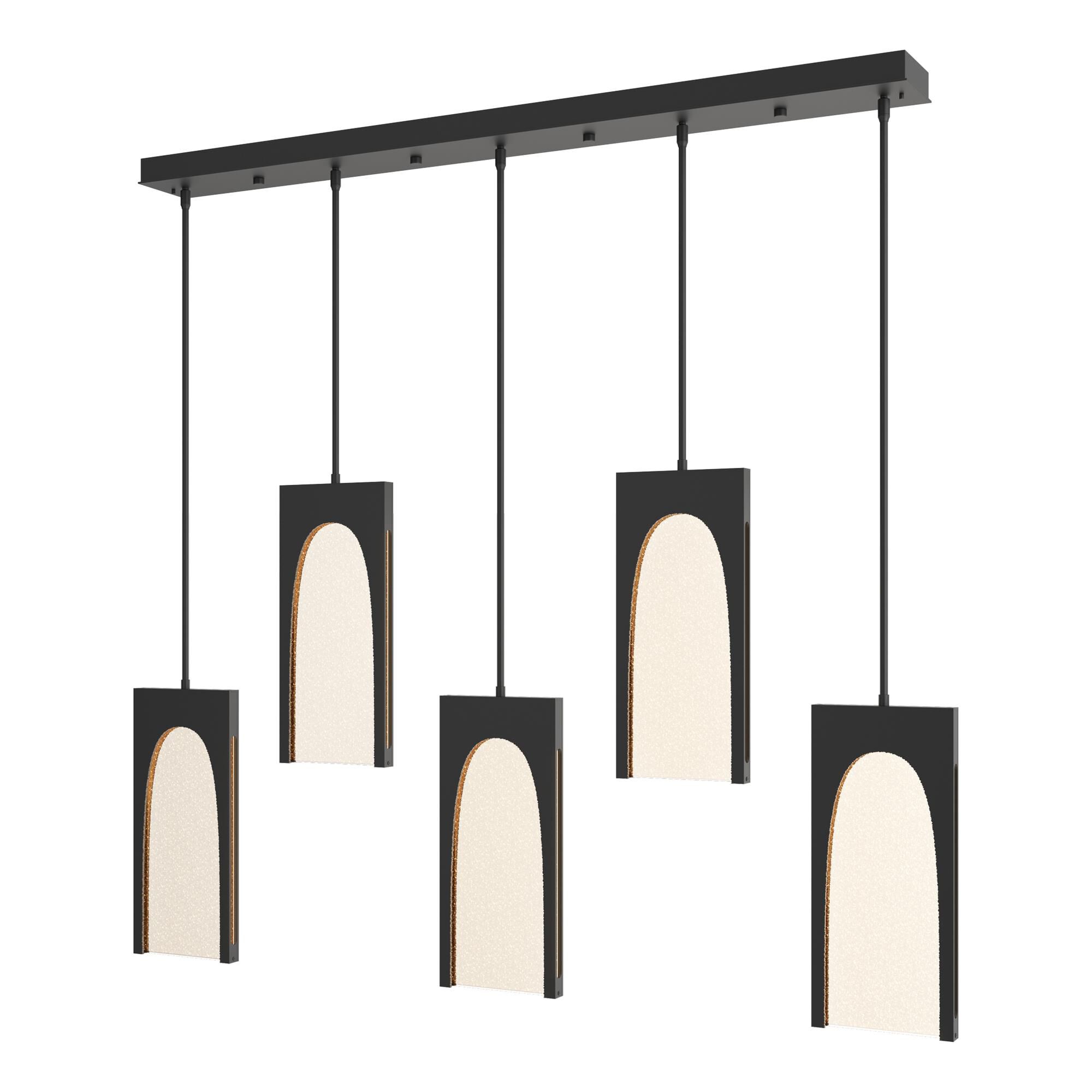 Shown in Black finish and Seeded Clear glass