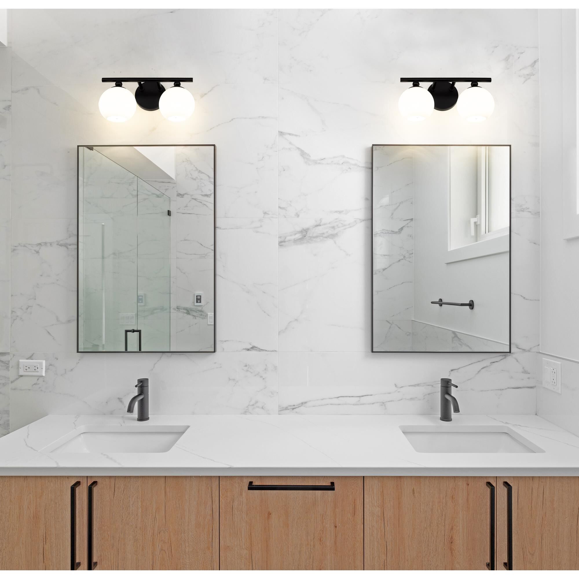 Shown in Matte Black finish and Opal Etched glass