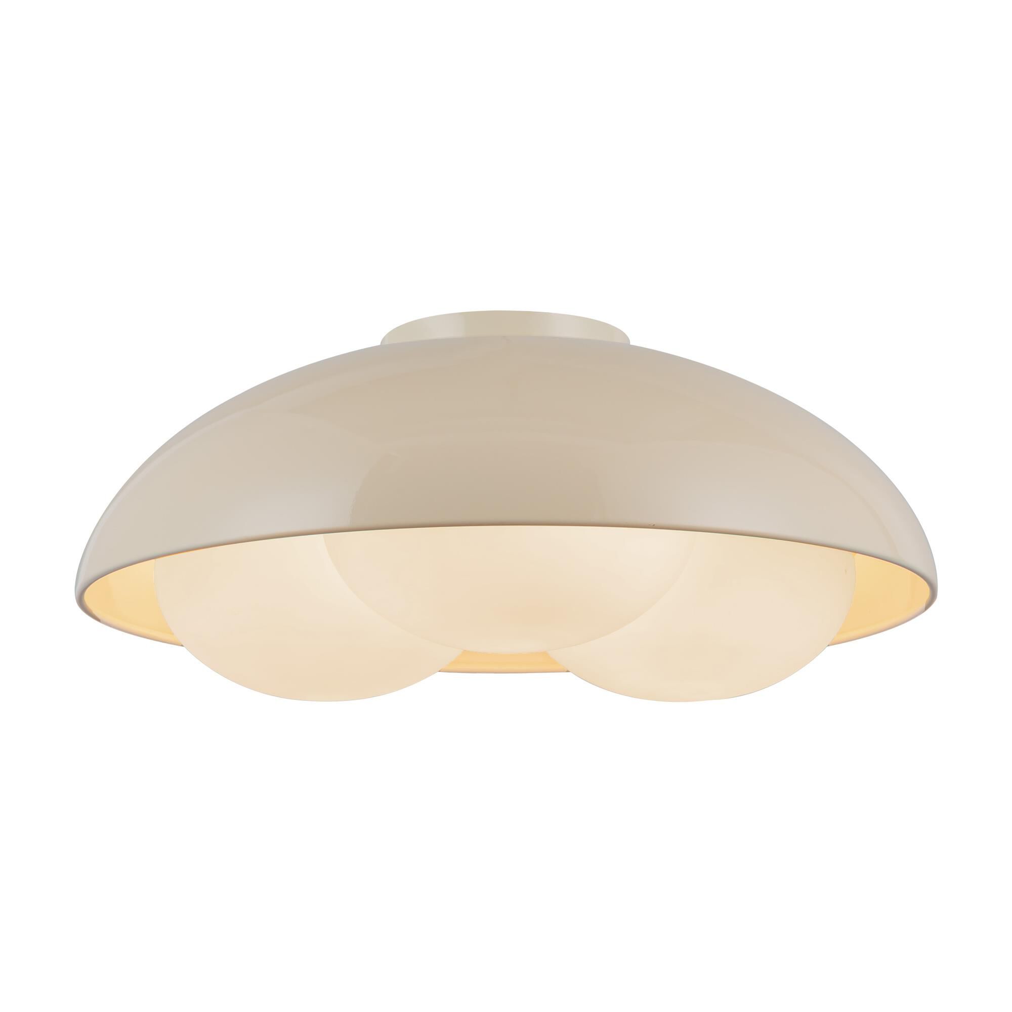 Shown in Pearl White finish and Opal glass