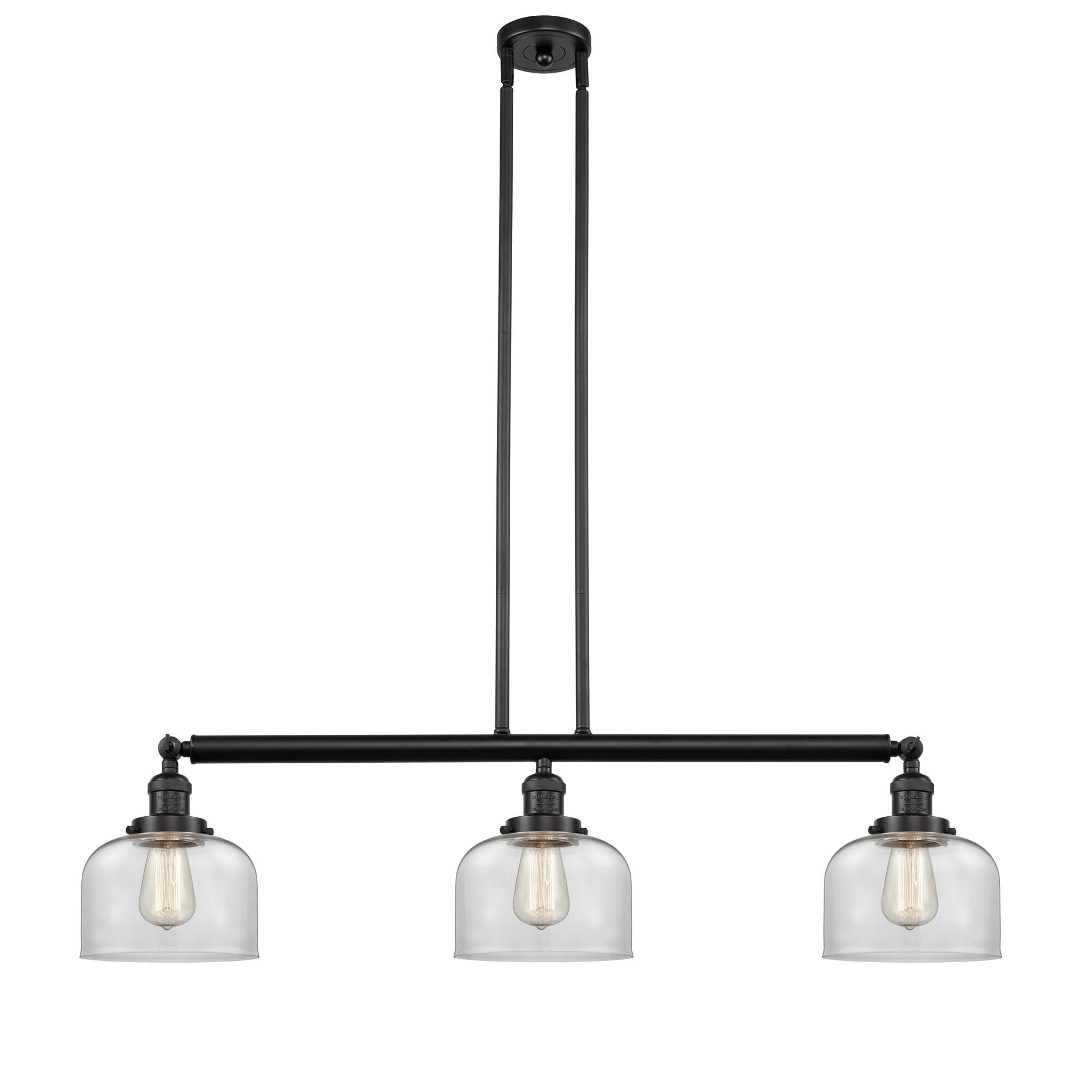 Bruno Marashlian Large Bell 36 Inch 3 Light Linear Suspension Light by Innovations Lighting