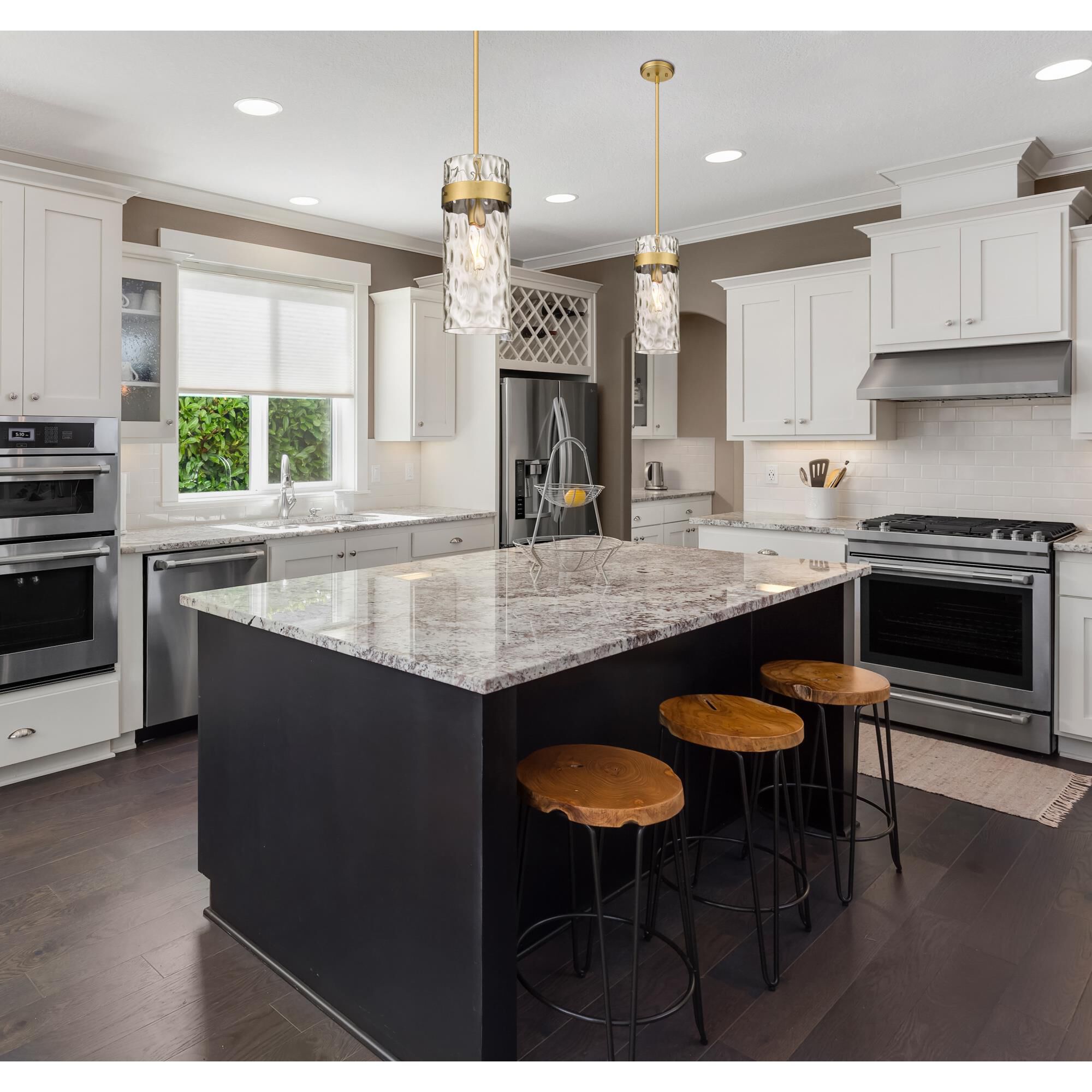 Shown in Rubbed Brass finish and Clear glass and No Shade shade