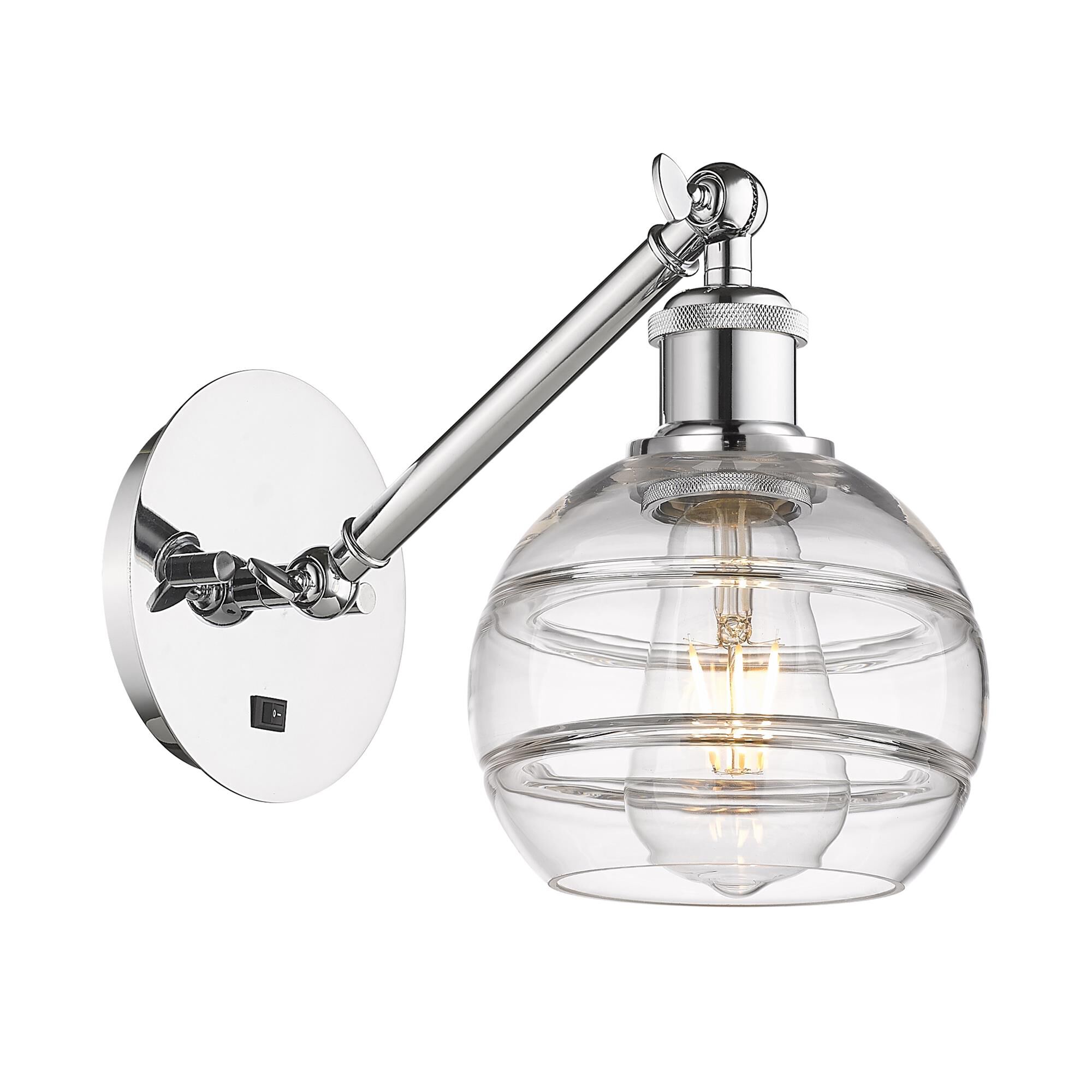Shown in Polished Chrome finish and Clear glass