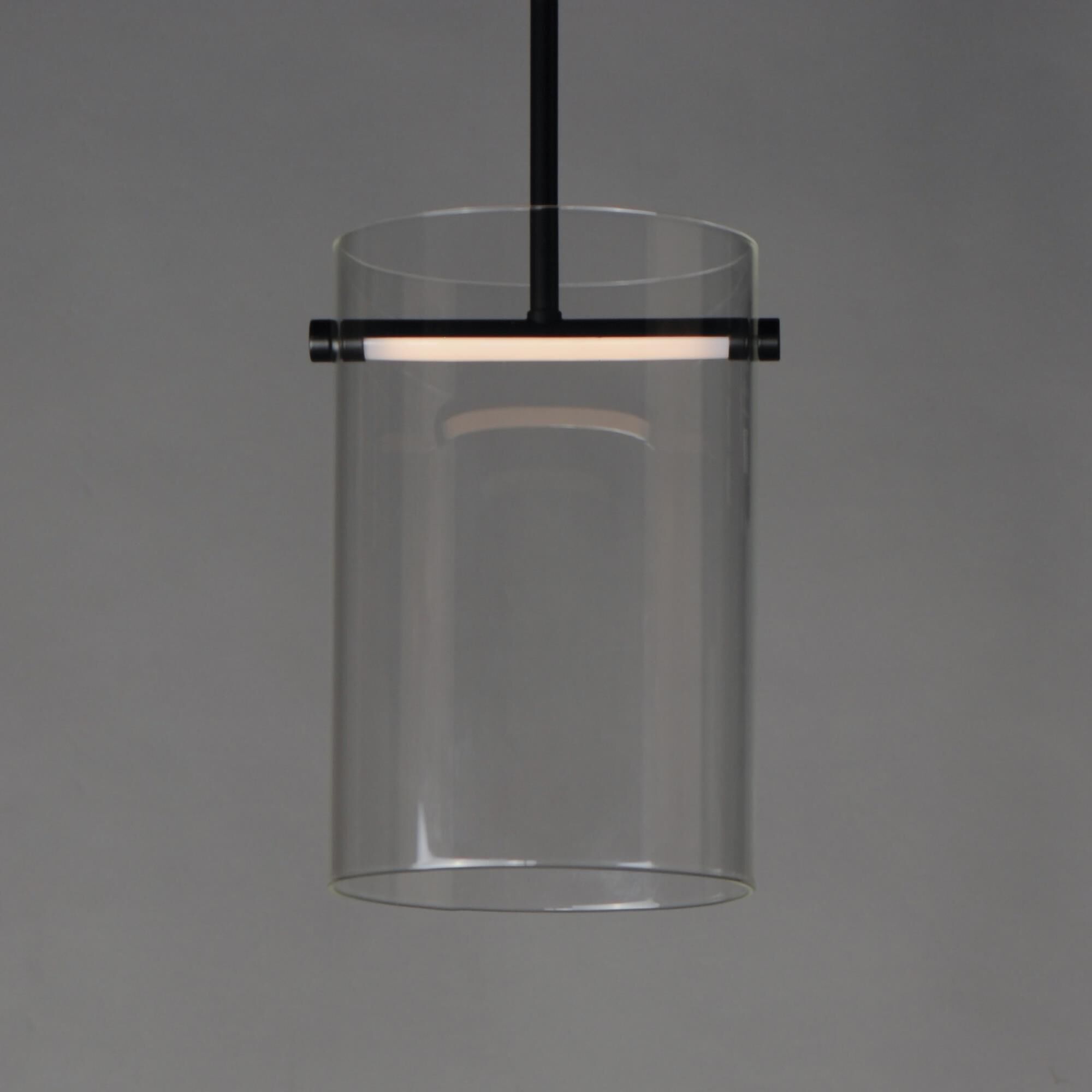 Shown in Black finish and Clear glass