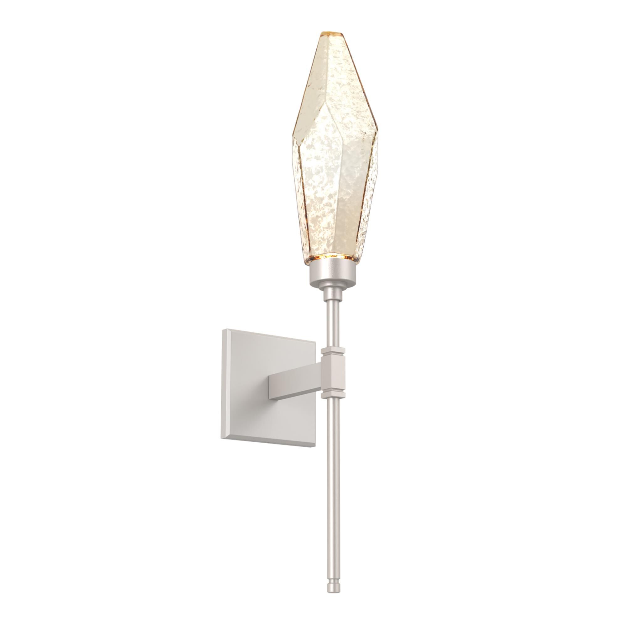 Shown in Metallic Beige Silver finish and Chilled Amber glass