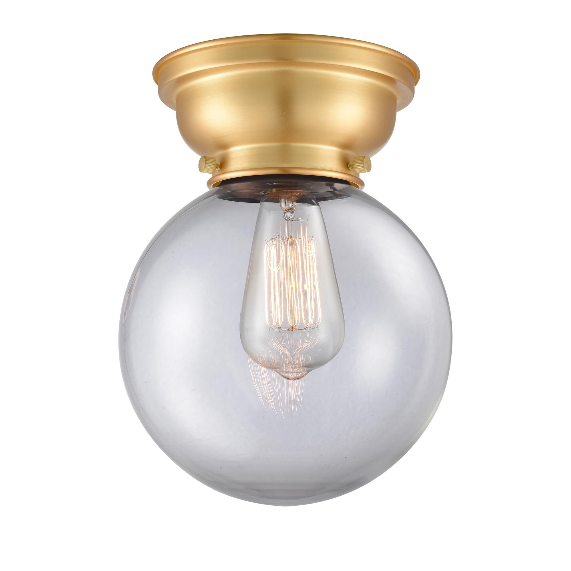 Shown in Satin Gold finish and Clear glass