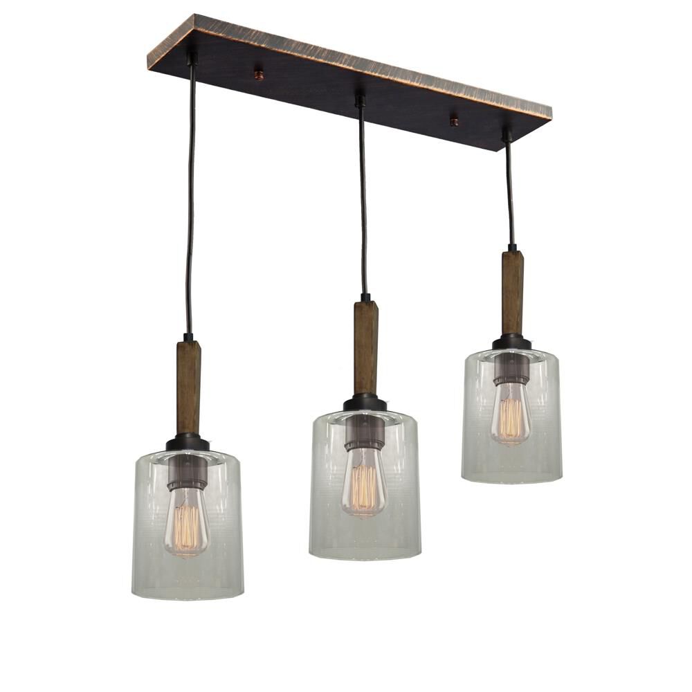 Legno Rustico 26 Inch 3 Light Linear Suspension Light by Artcraft