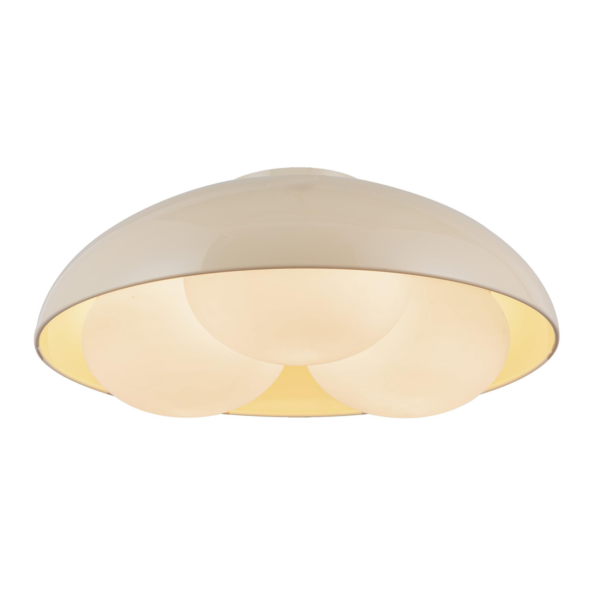 Shown in Pearl White finish and Opal glass