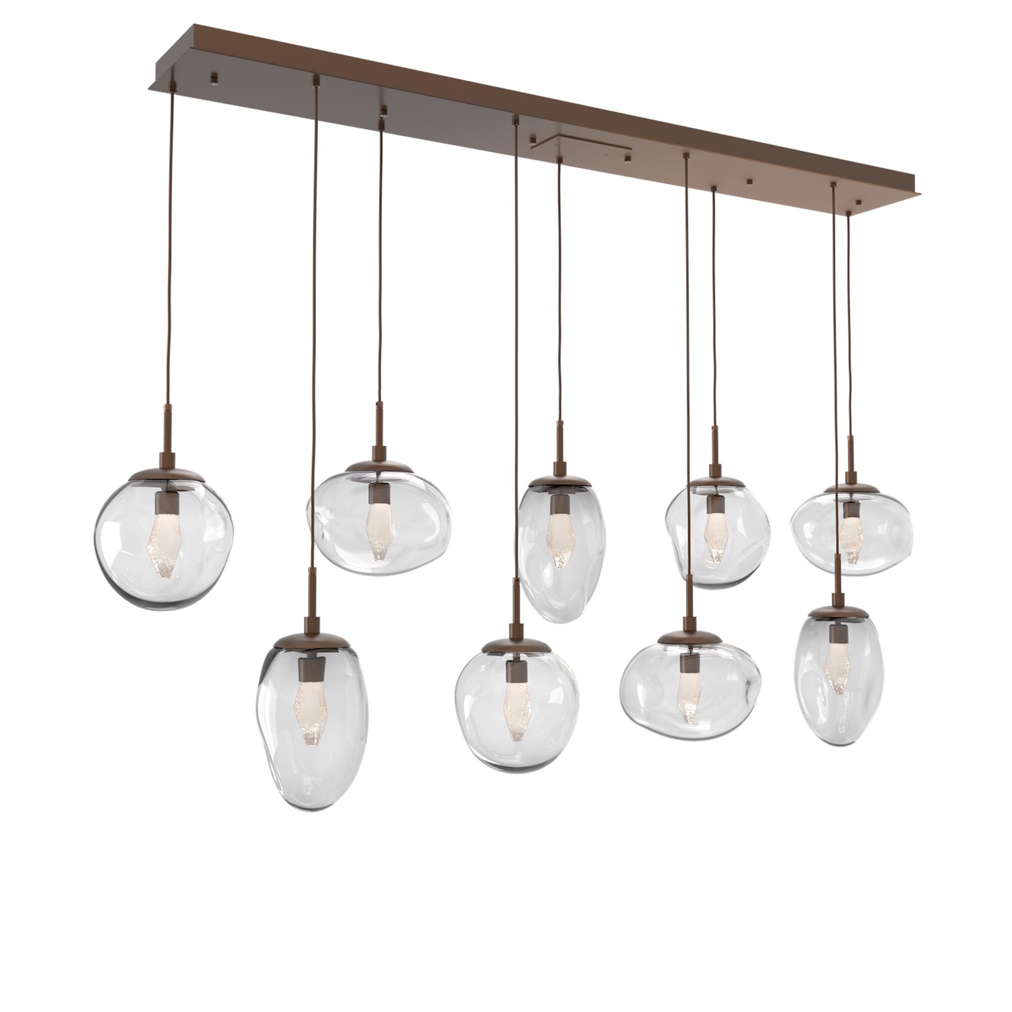 Shown in Burnished Bronze finish and Geo Inner And Clear Outer glass