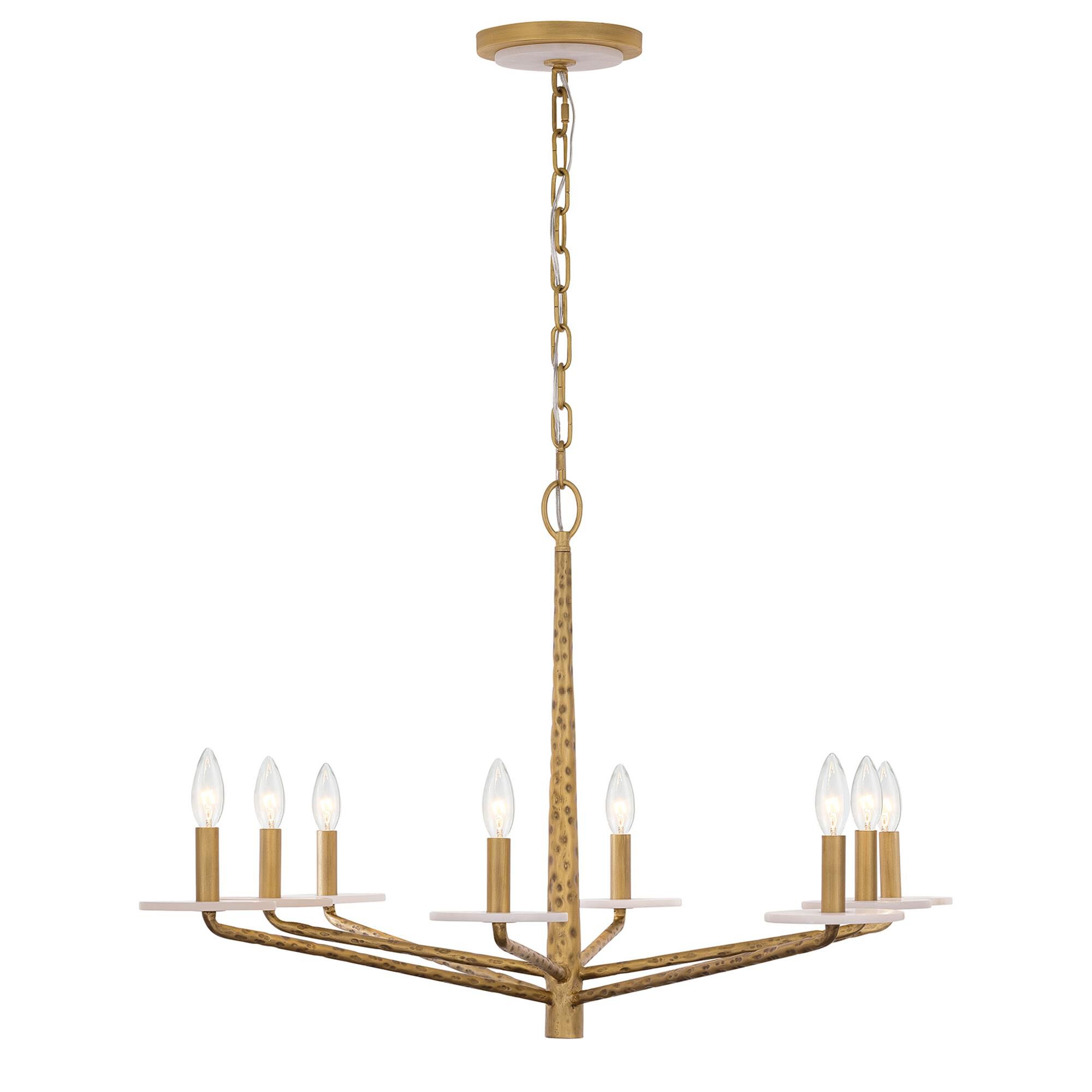 Shown in Distressed Gold finish and Natural Alabaster Stone accent