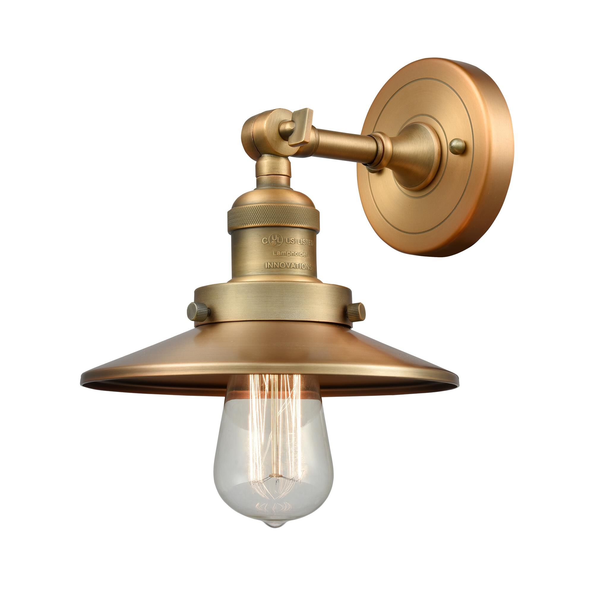 Shown in Brushed Brass finish and Brushed Brass shade