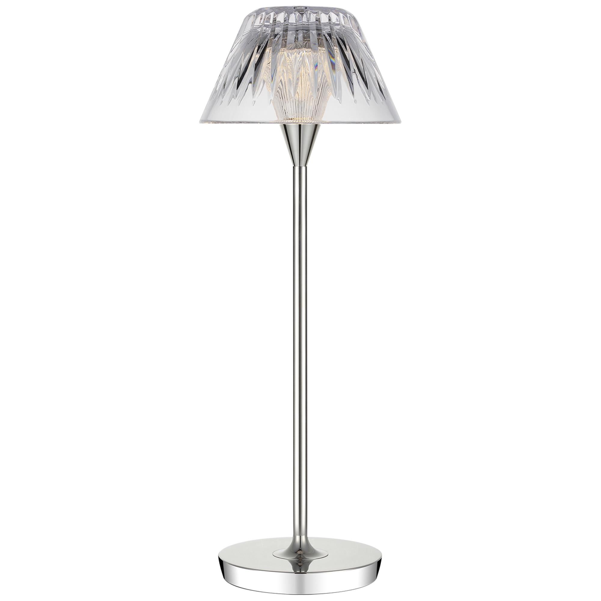 Shown in Polished Nickel finish and Clear crystal