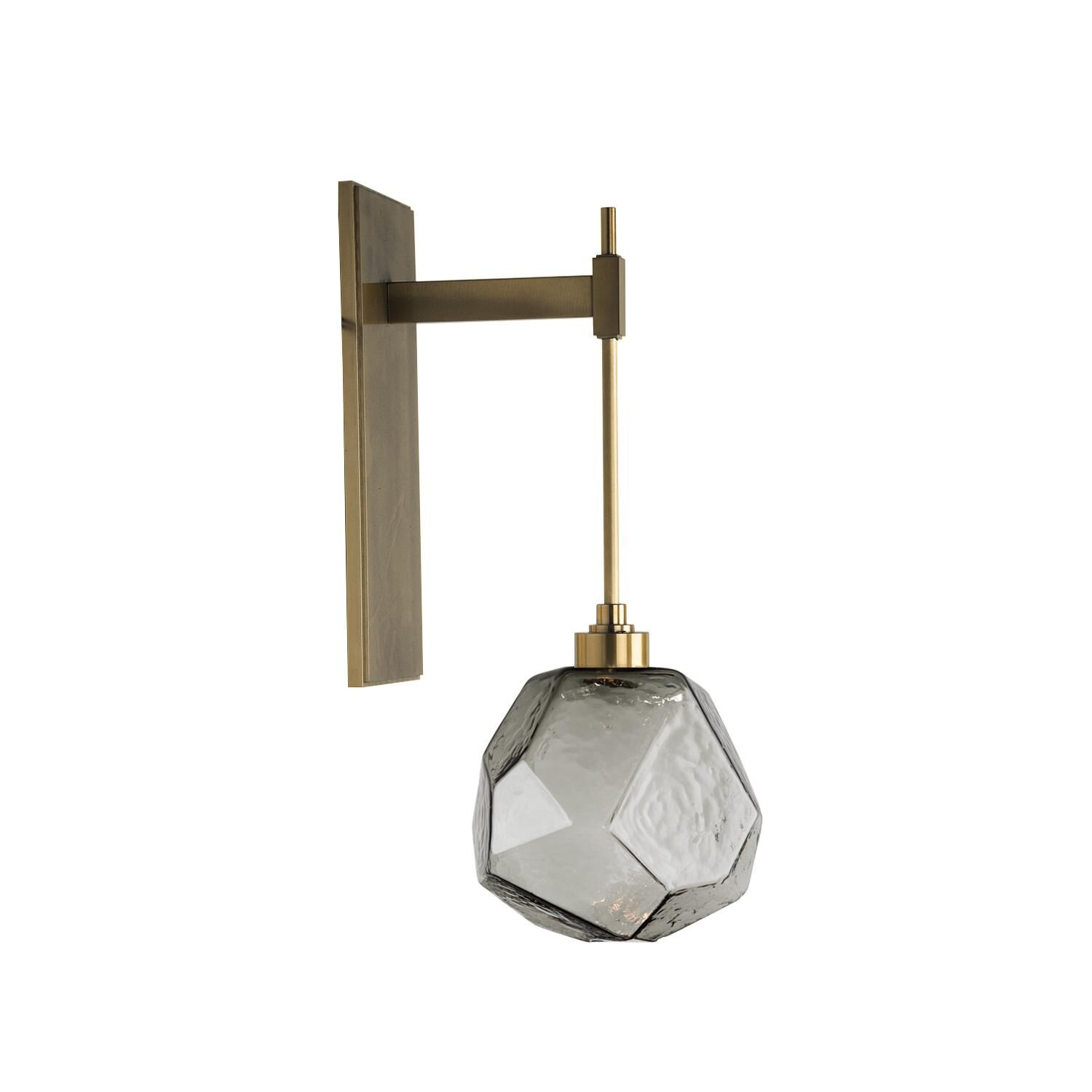 Shown in Heritage Brass finish and Blown Gem Smoke glass