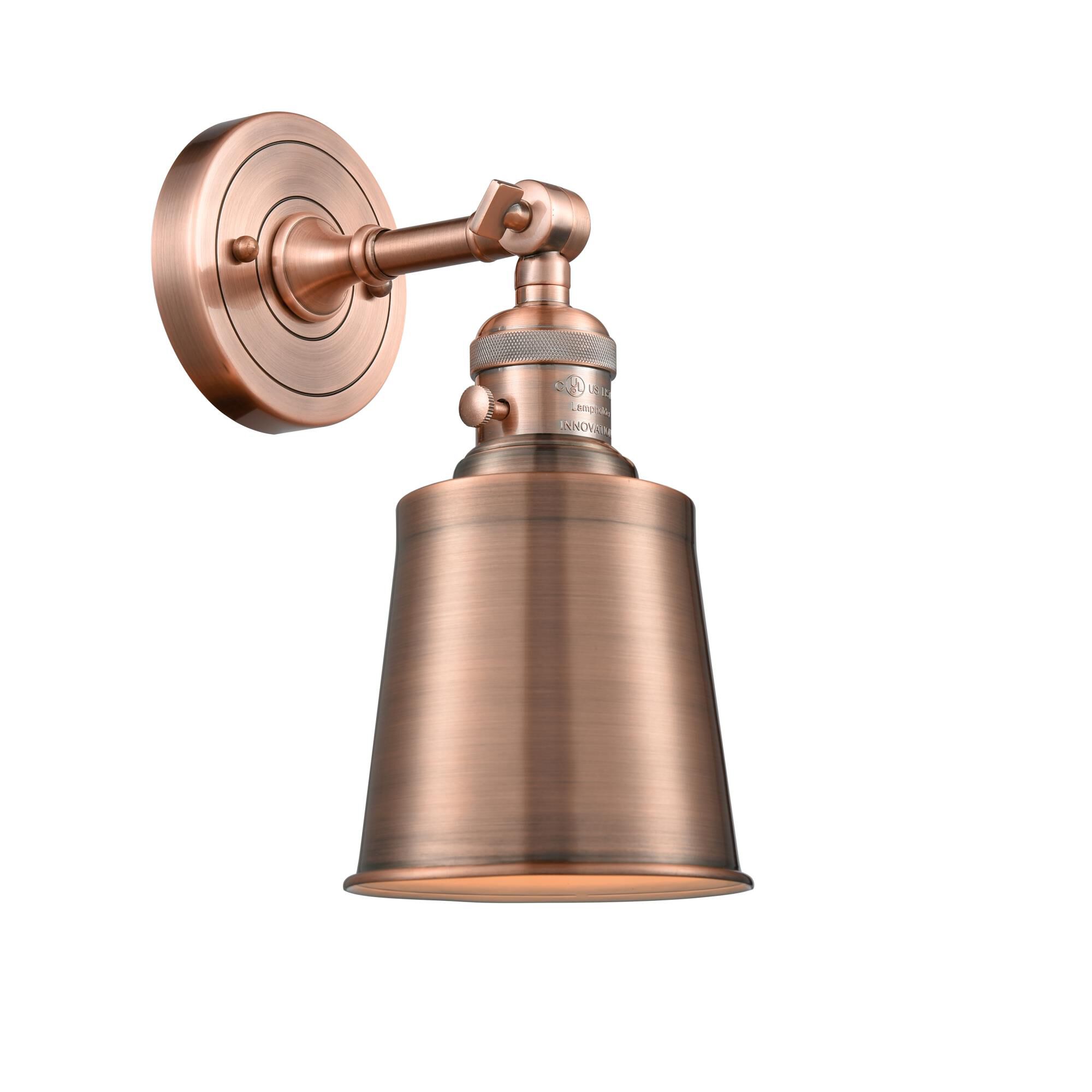 Shown in Antique Copper finish and Antique Copper shade