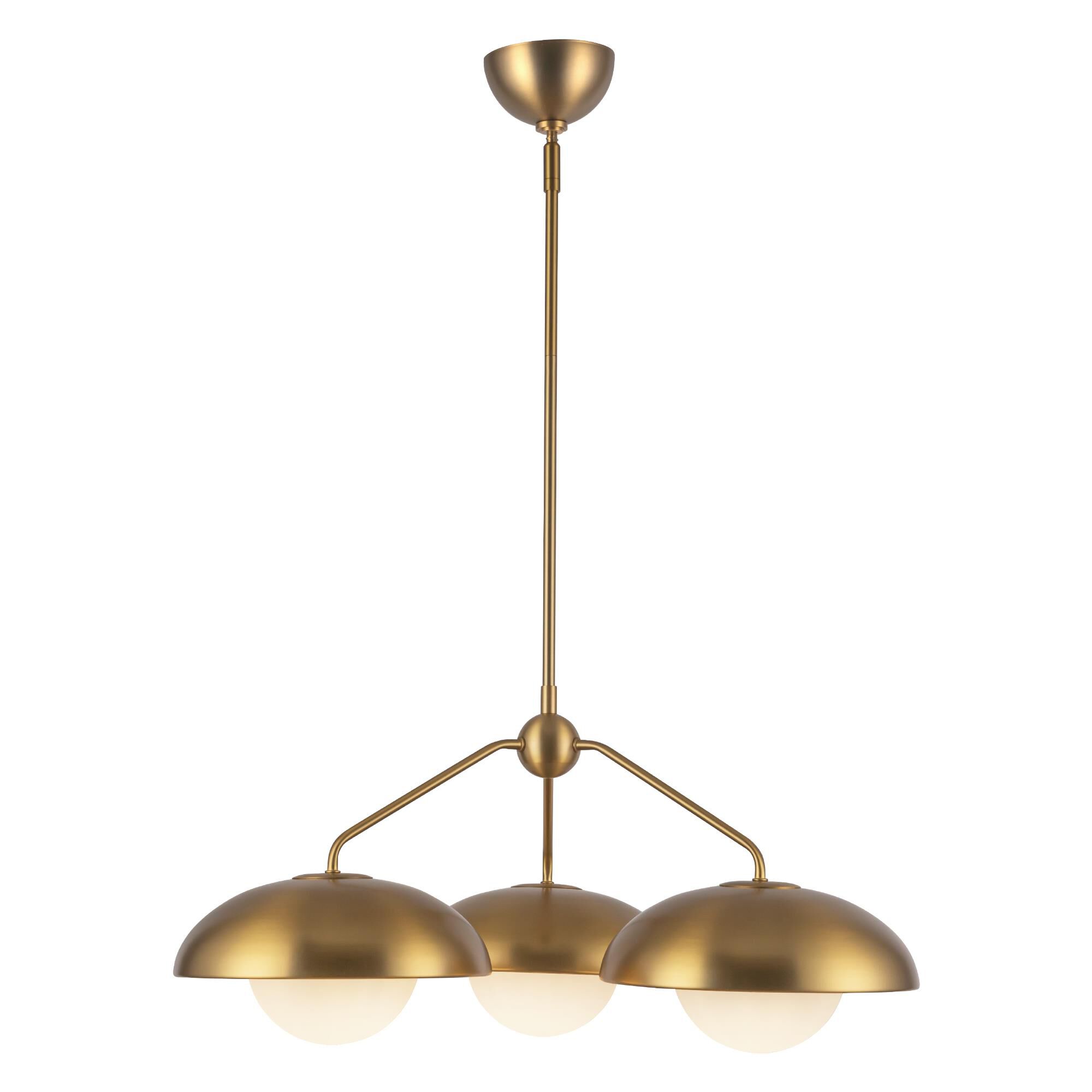 Shown in Aged Gold finish and Opal Matte glass